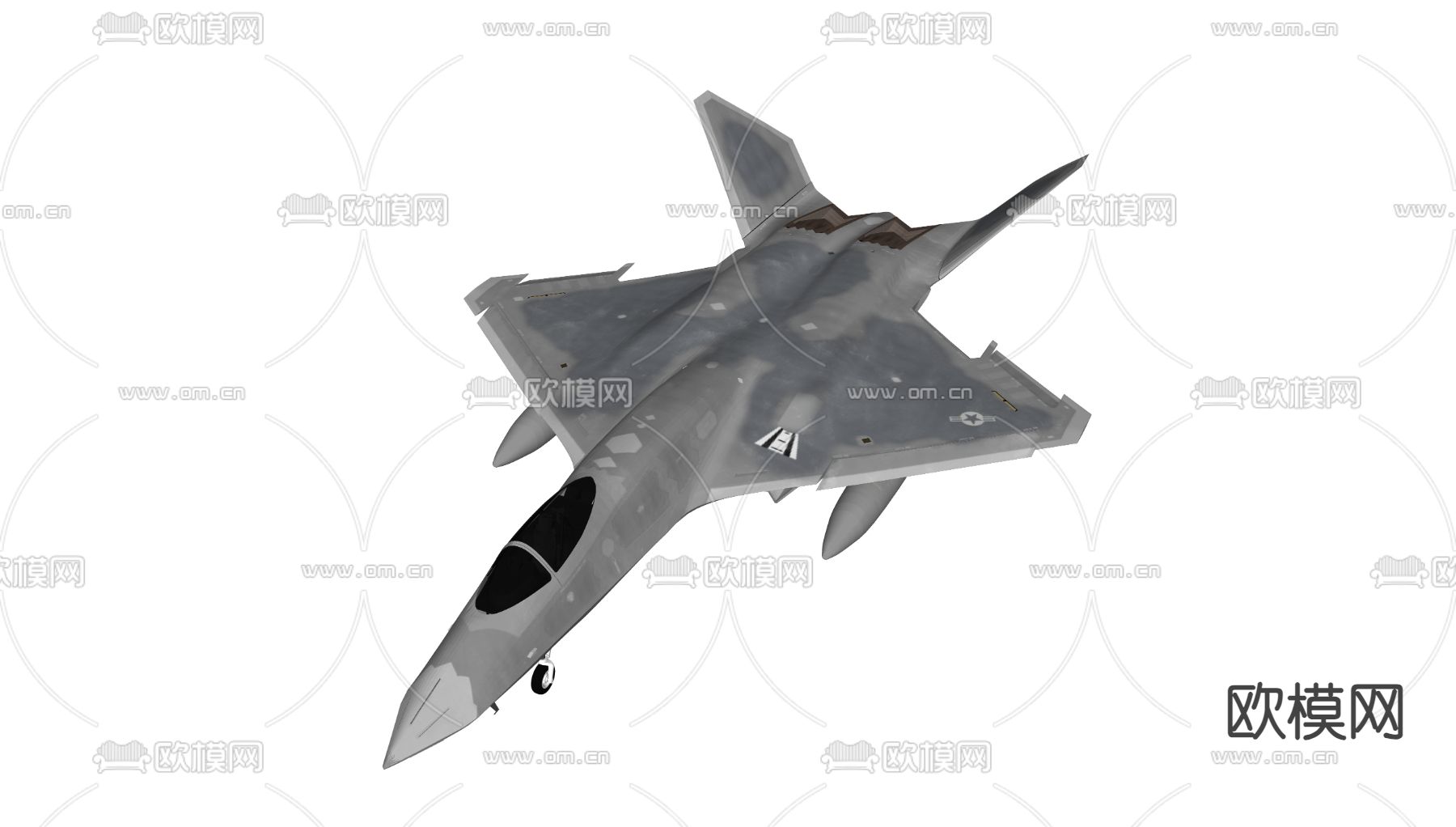现代战斗机 隐形飞机 歼击机su模型下载（渲染图3）