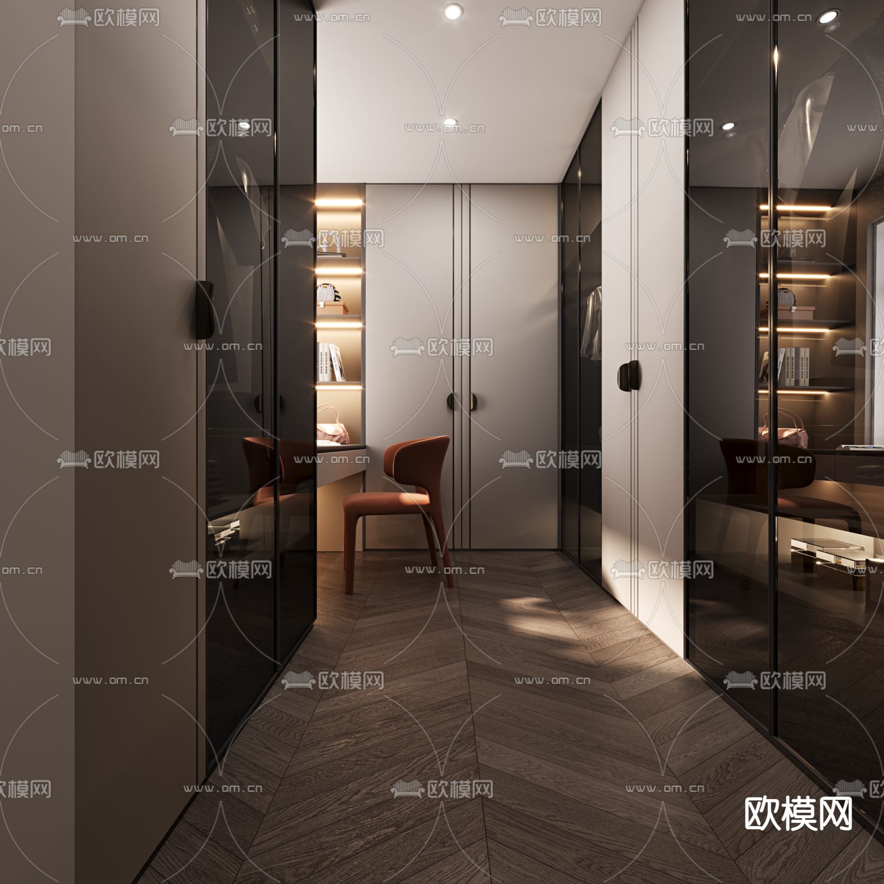 现代衣帽间3d模型下载