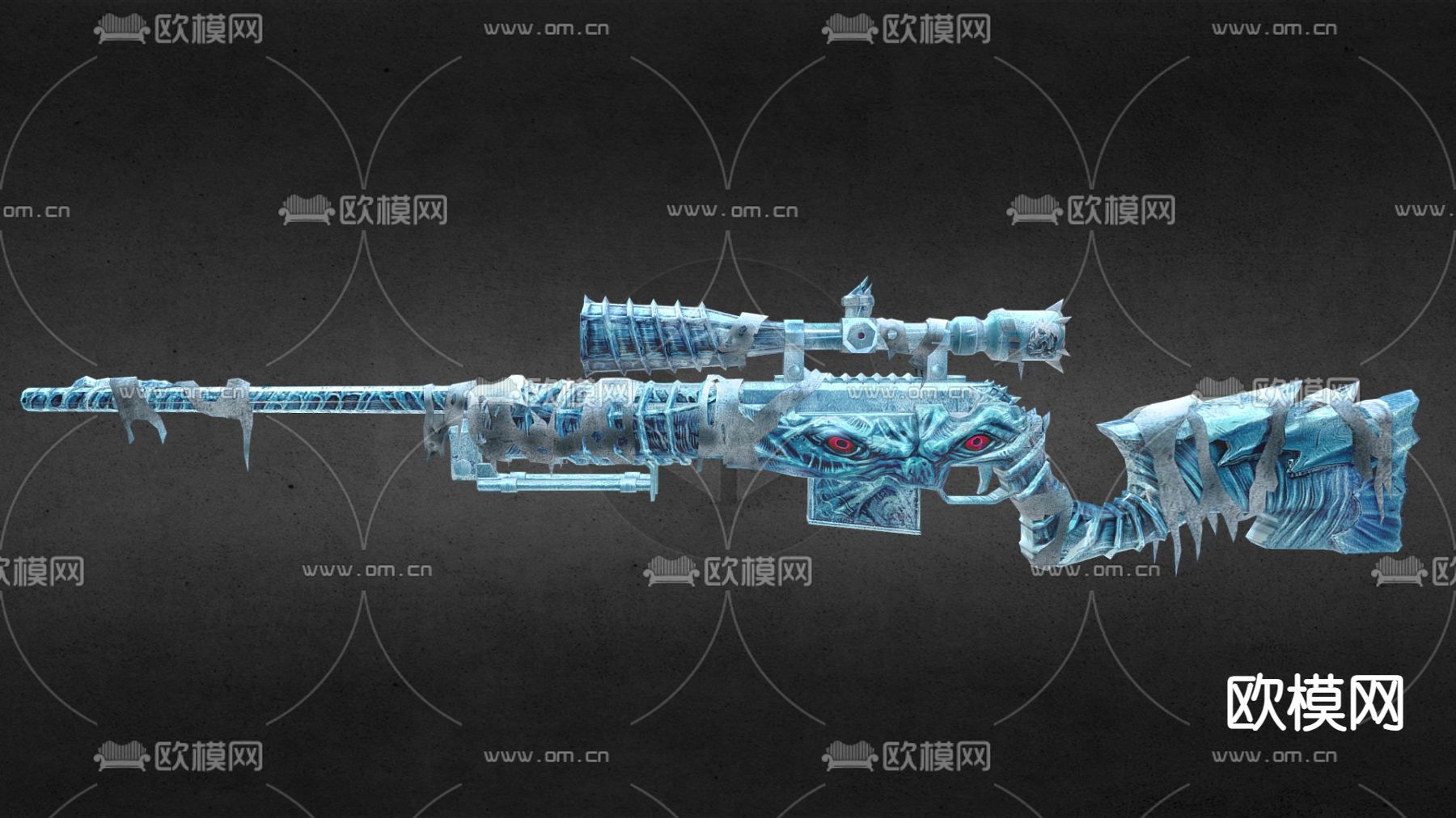 科技感武器 步枪枪械 游戏武器 游戏装备su模型下载（渲染图2）