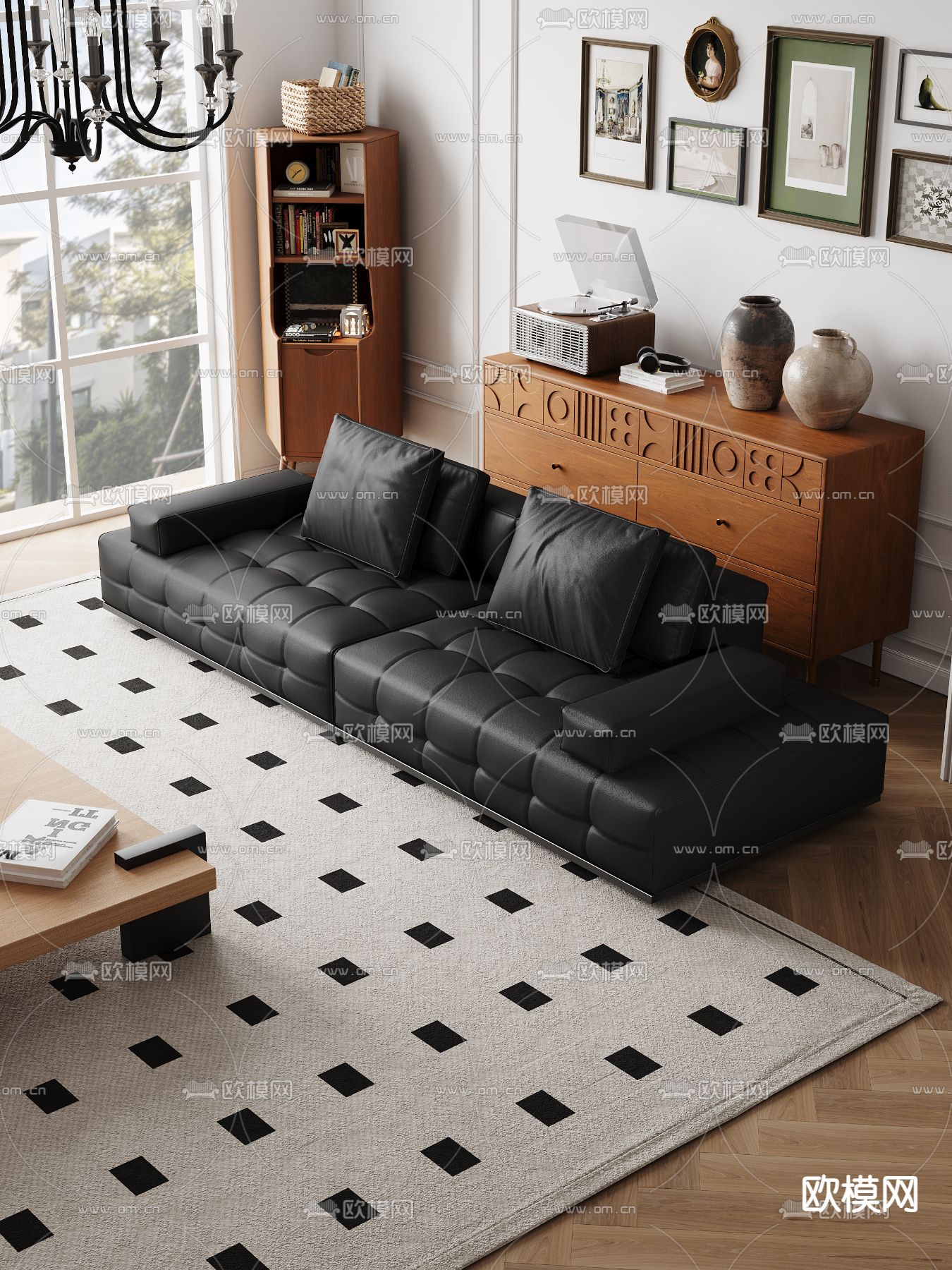 皮革沙发 双人沙发3d模型下载（渲染图3）