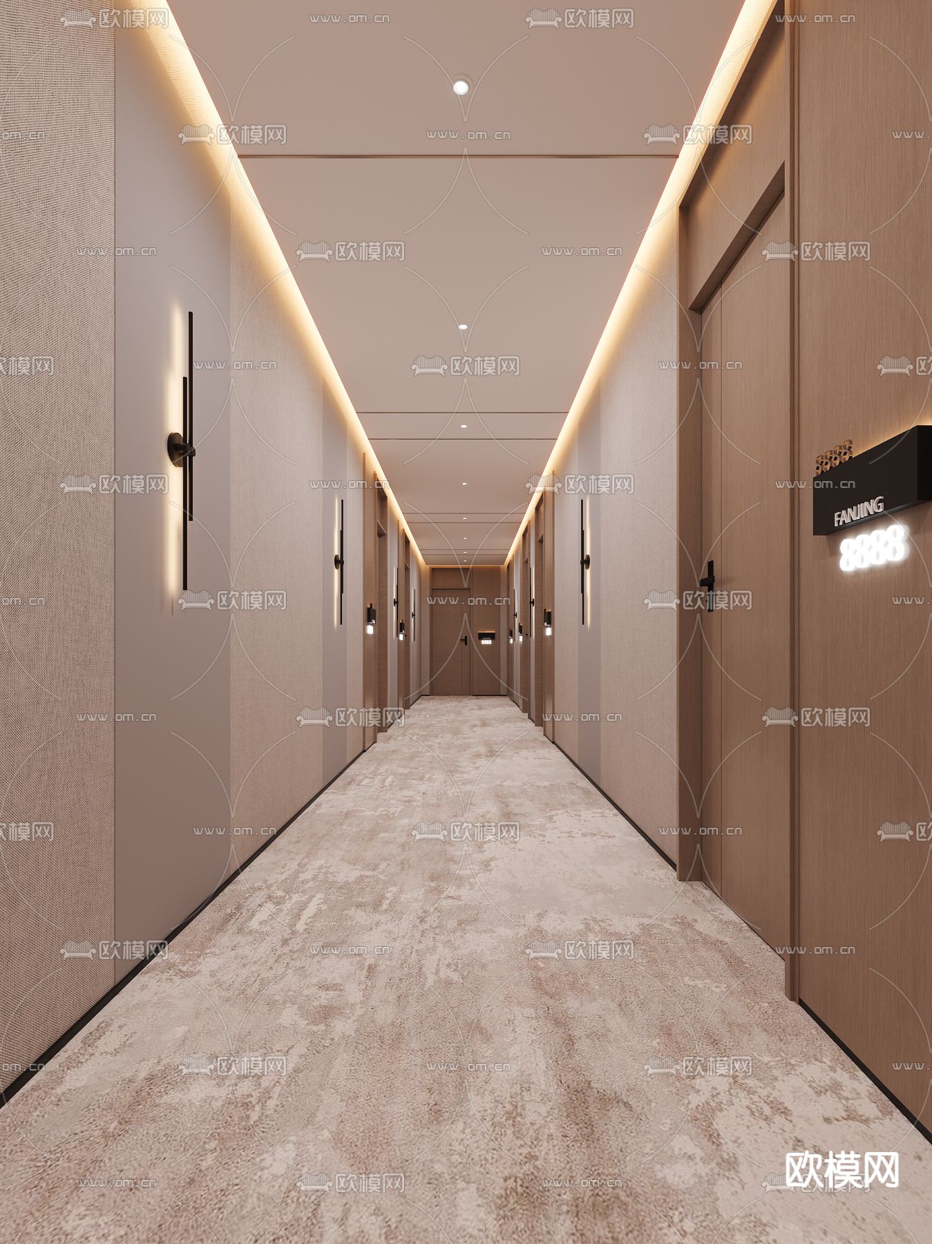 酒店走廊 过道3d模型下载