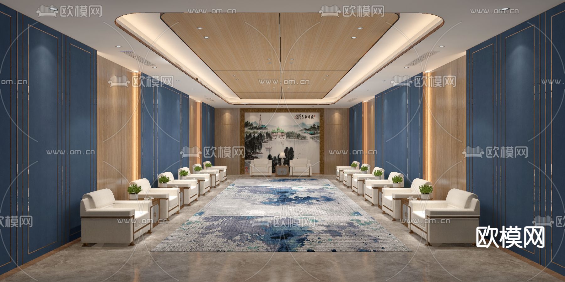 政府接待室 会客室3d模型下载