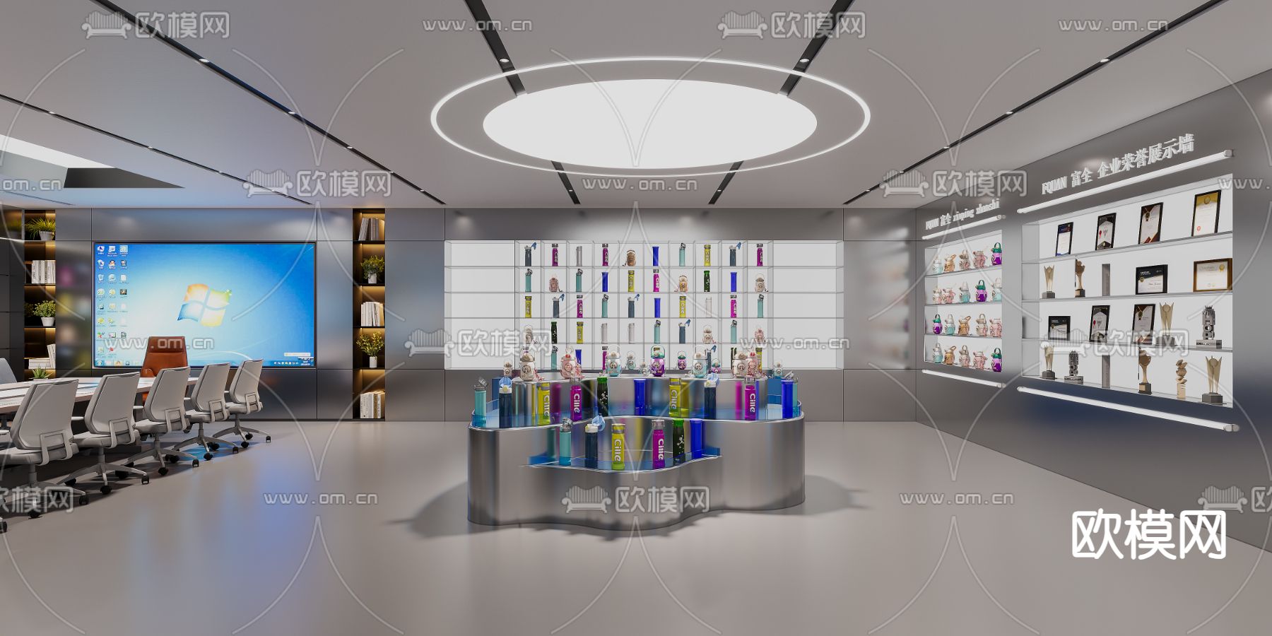 水杯展厅3d模型下载（渲染图1）