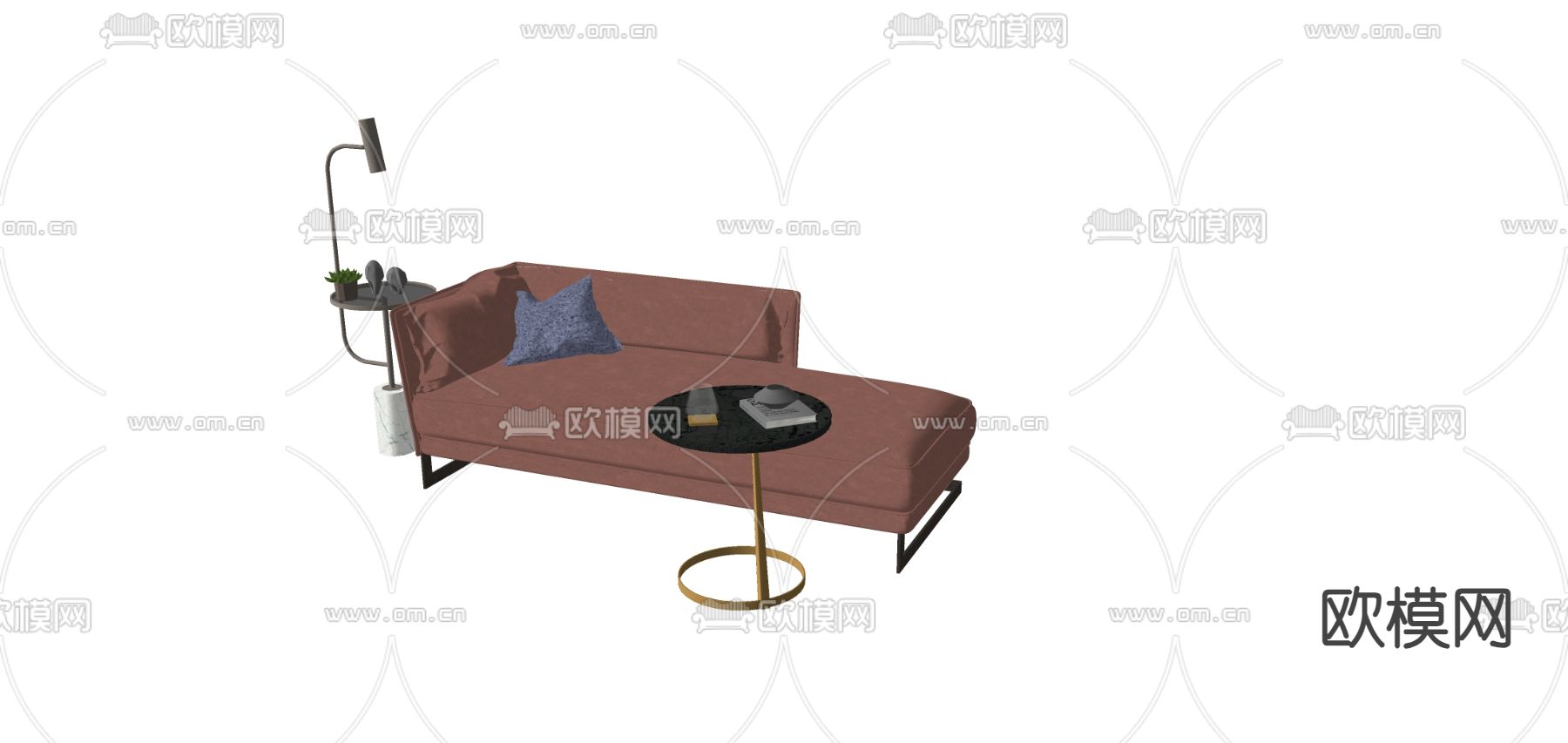 北欧贵妃椅su模型