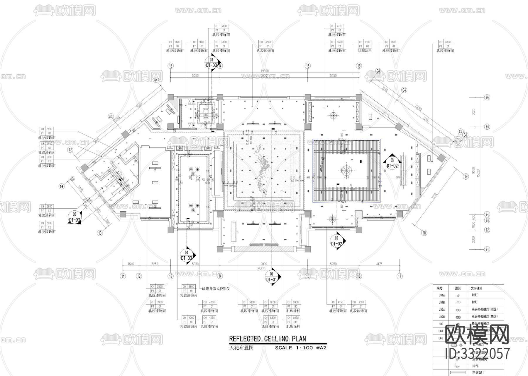 450㎡售楼处cad平面图下载（渲染图2）