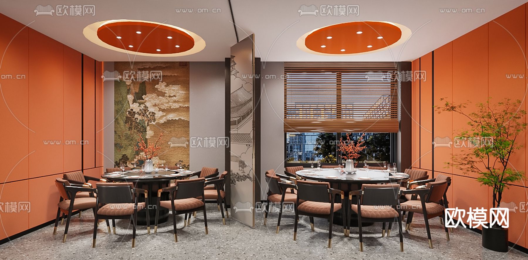 酒楼包厢 私房菜包房3d模型下载