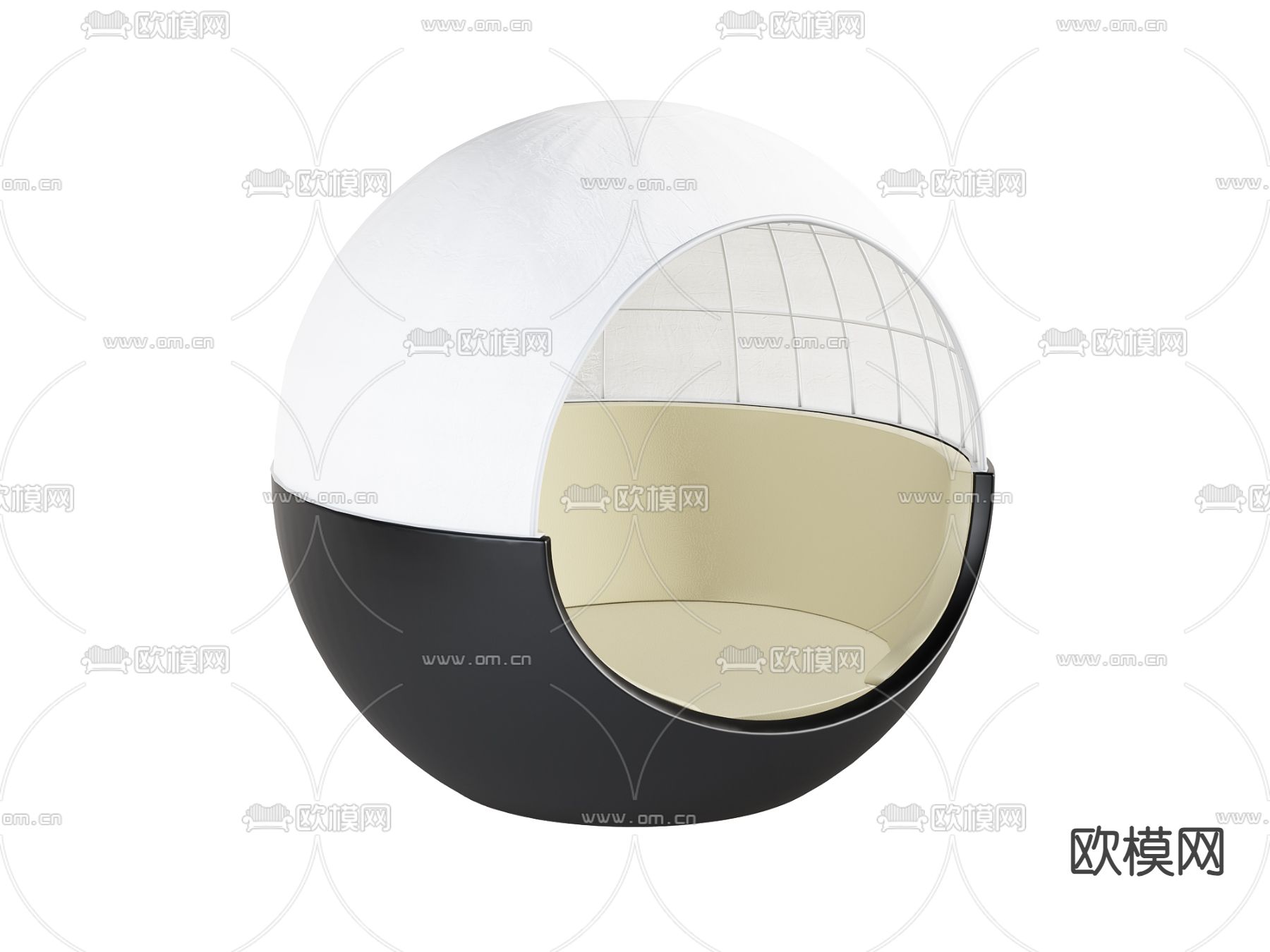 户外床 圆床3d模型下载