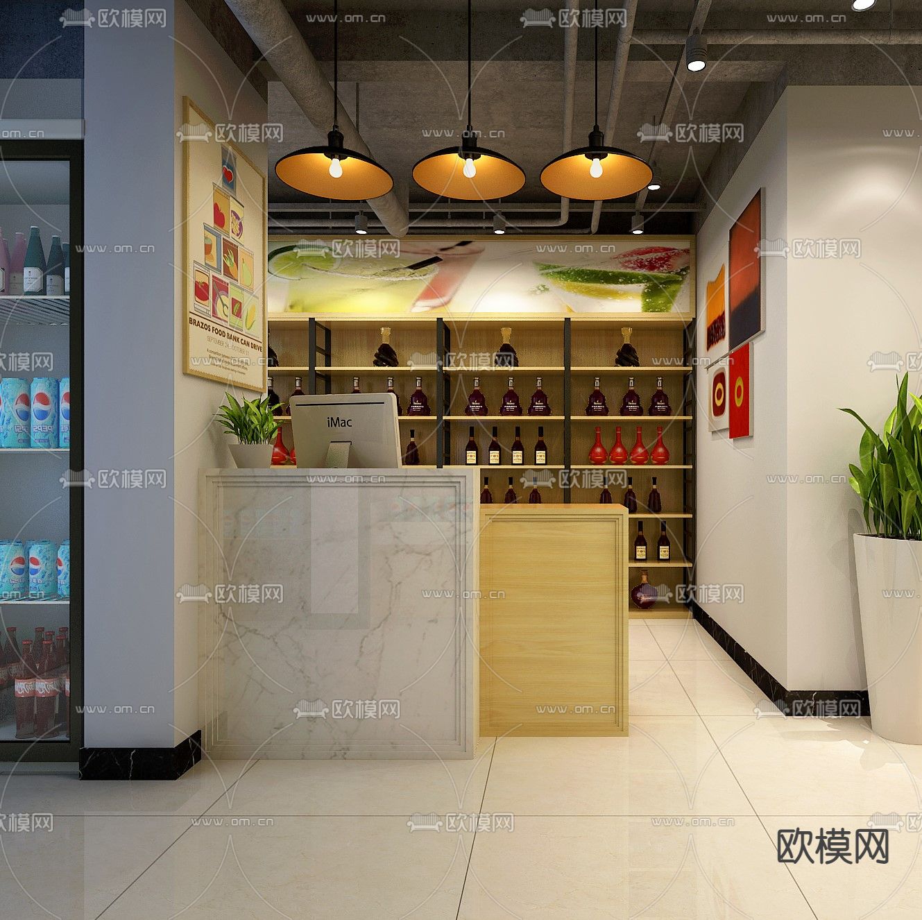 生鲜超市 生活超市3d模型下载（渲染图4）