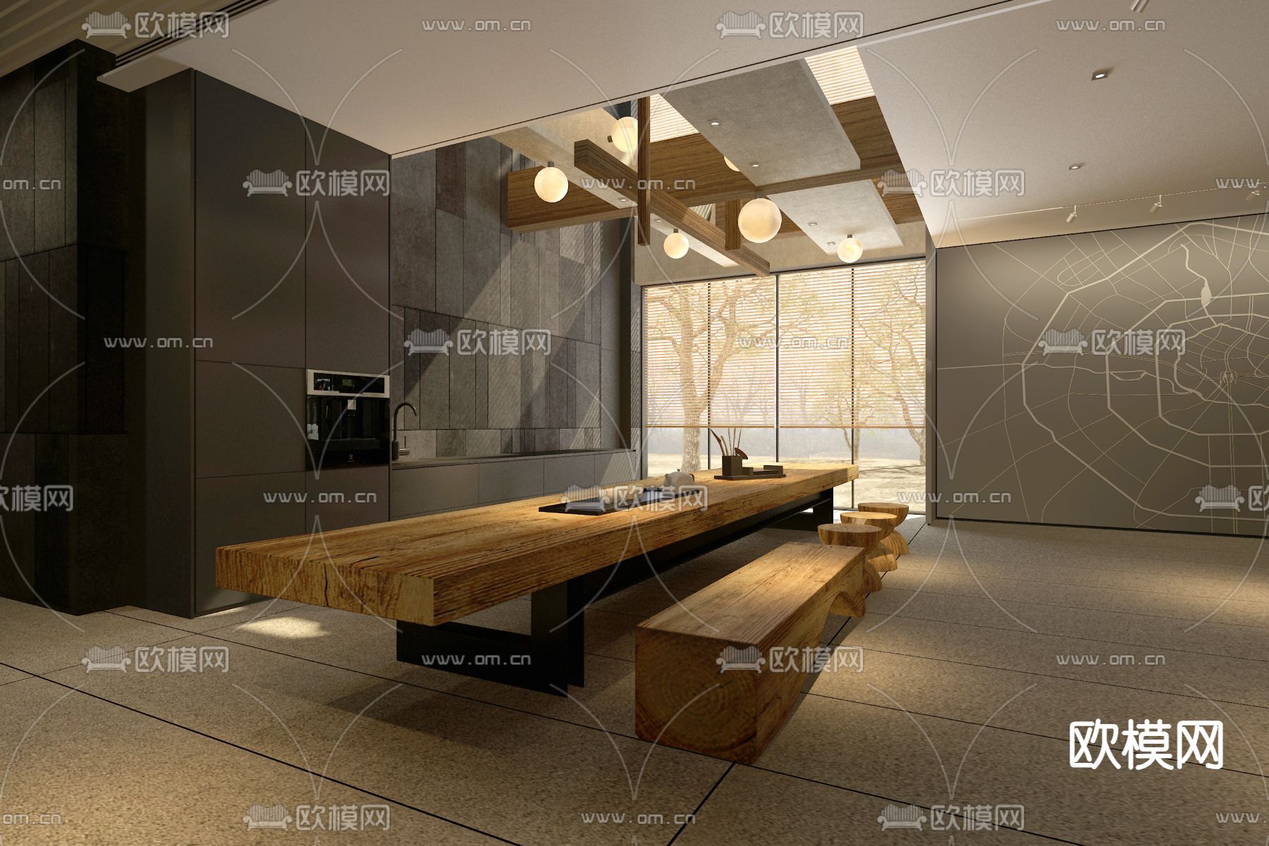 售楼处 茶水间 接待室3d模型下载