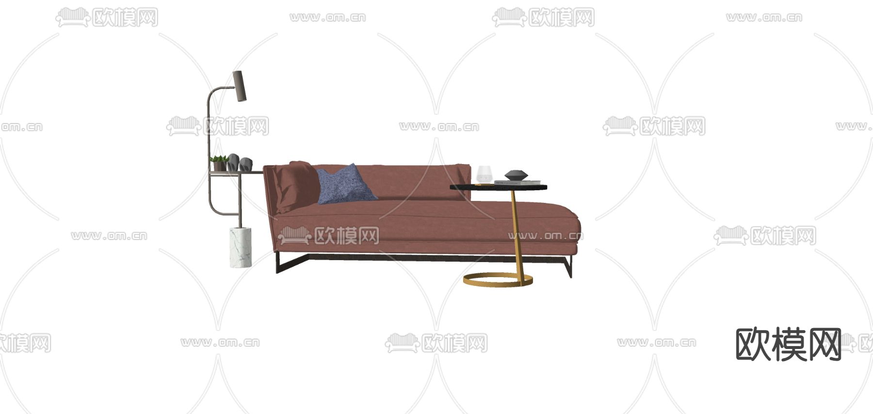 北欧贵妃椅su模型