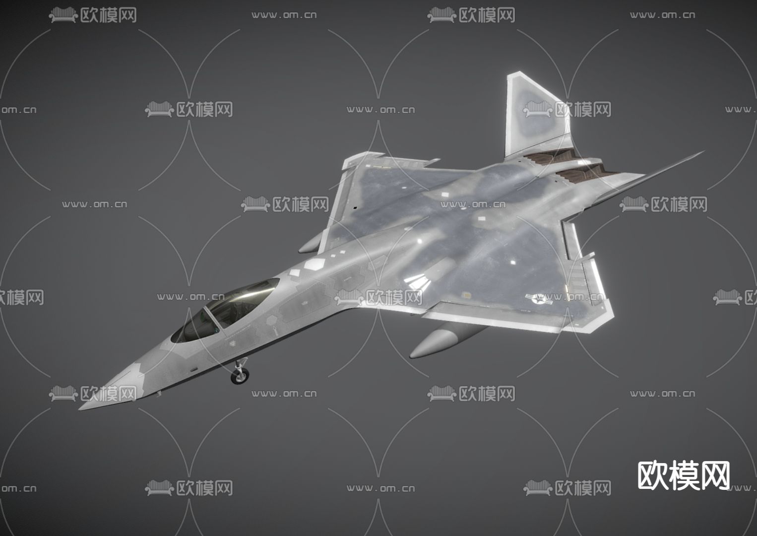 现代战斗机 隐形飞机 歼击机su模型下载（渲染图1）