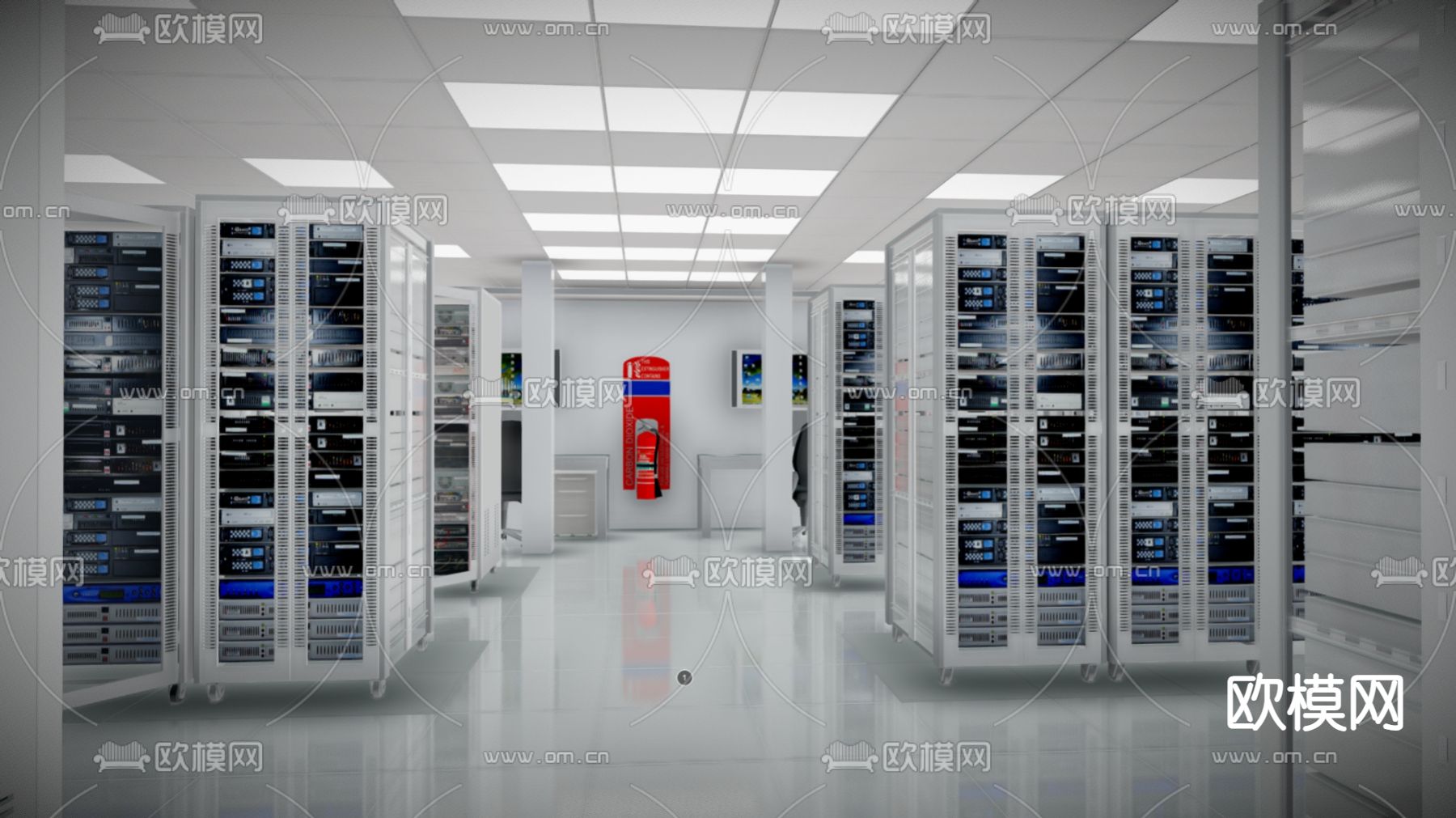 大数据机房su模型下载（渲染图3）