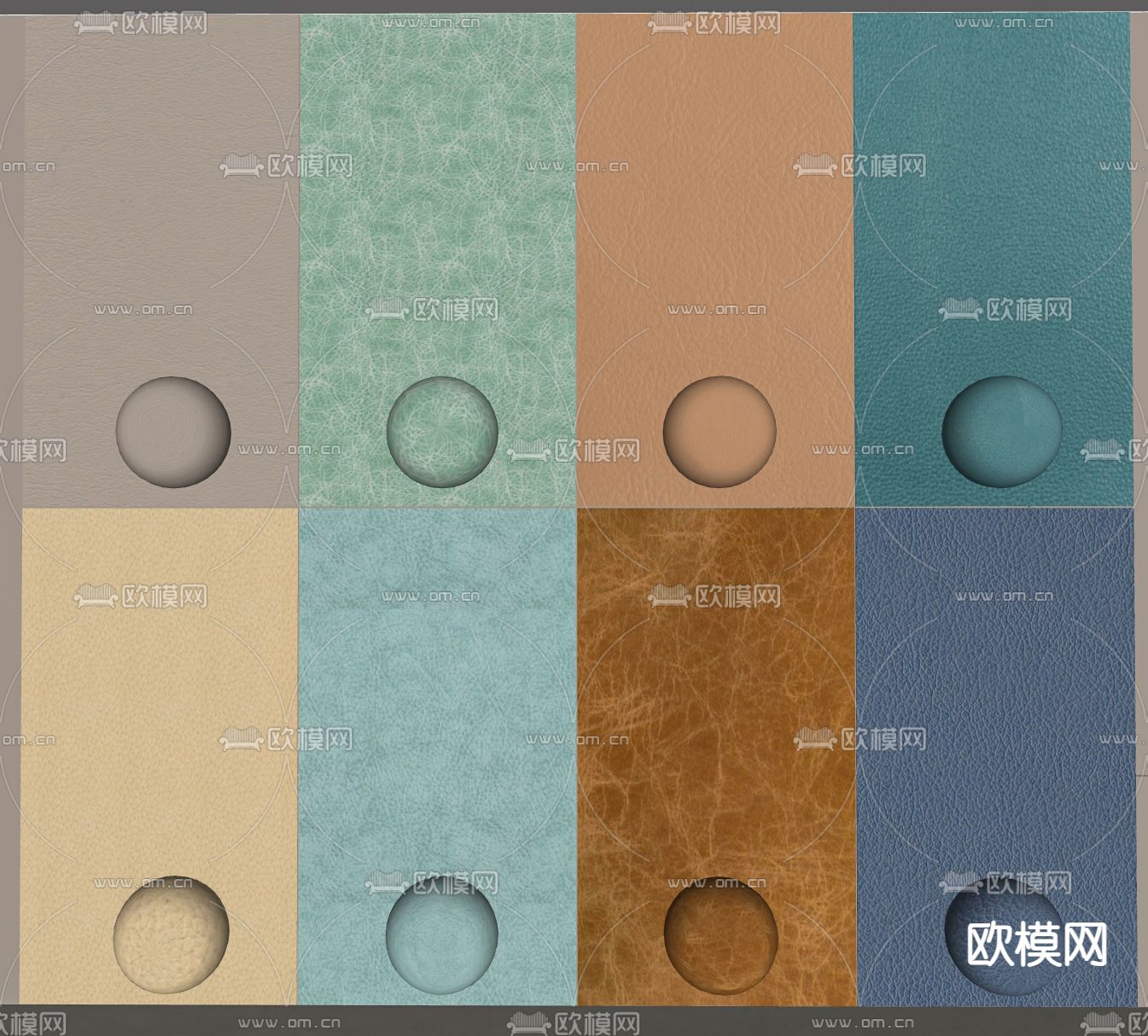 皮革软包 皮革护墙板su模型下载（渲染图2）