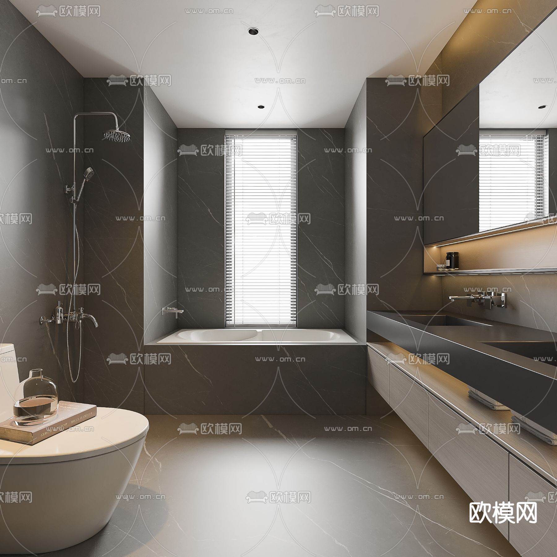 现代卫生间 浴室3d模型下载