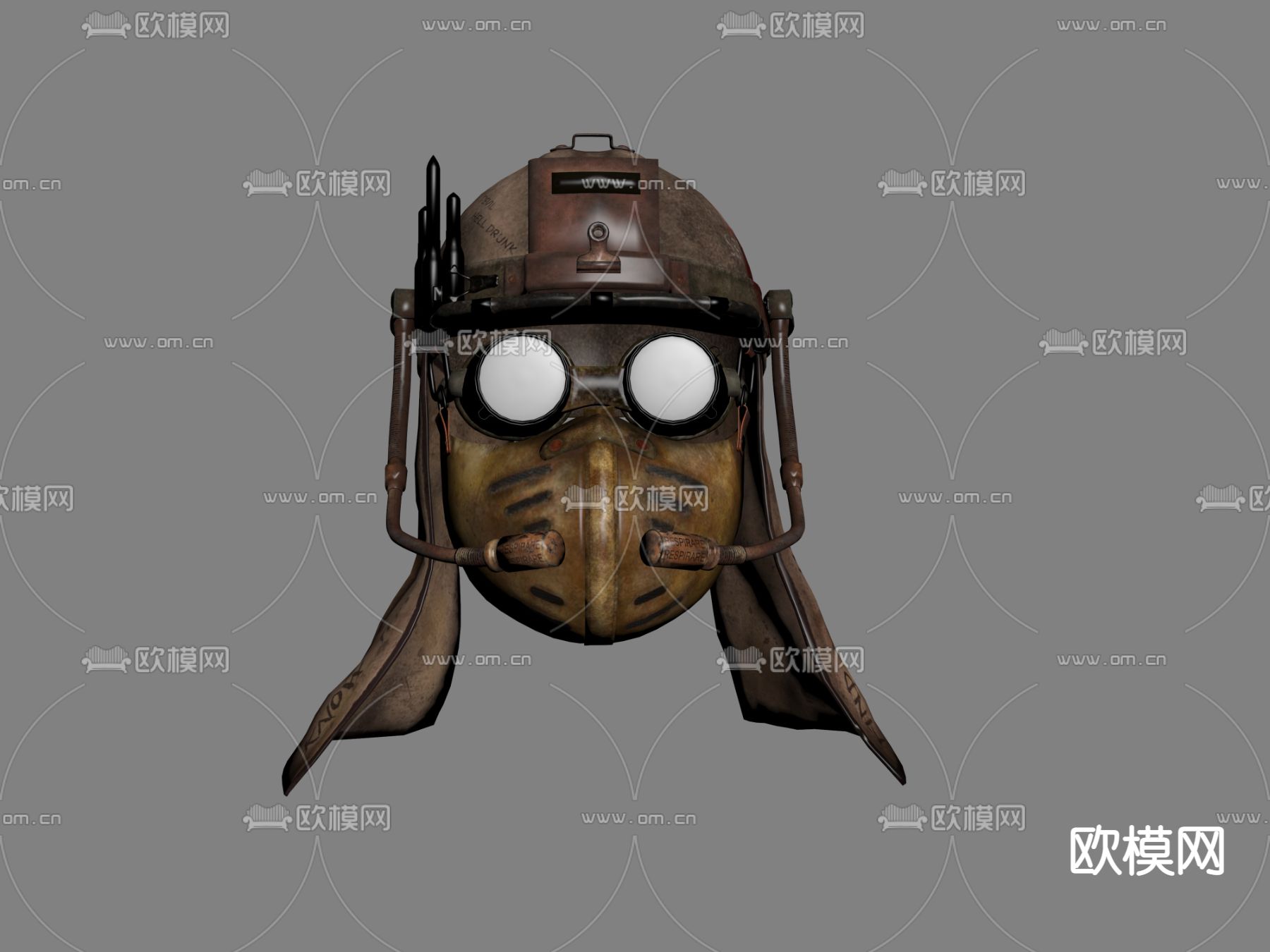 荒地头盔3d模型下载（渲染图2）