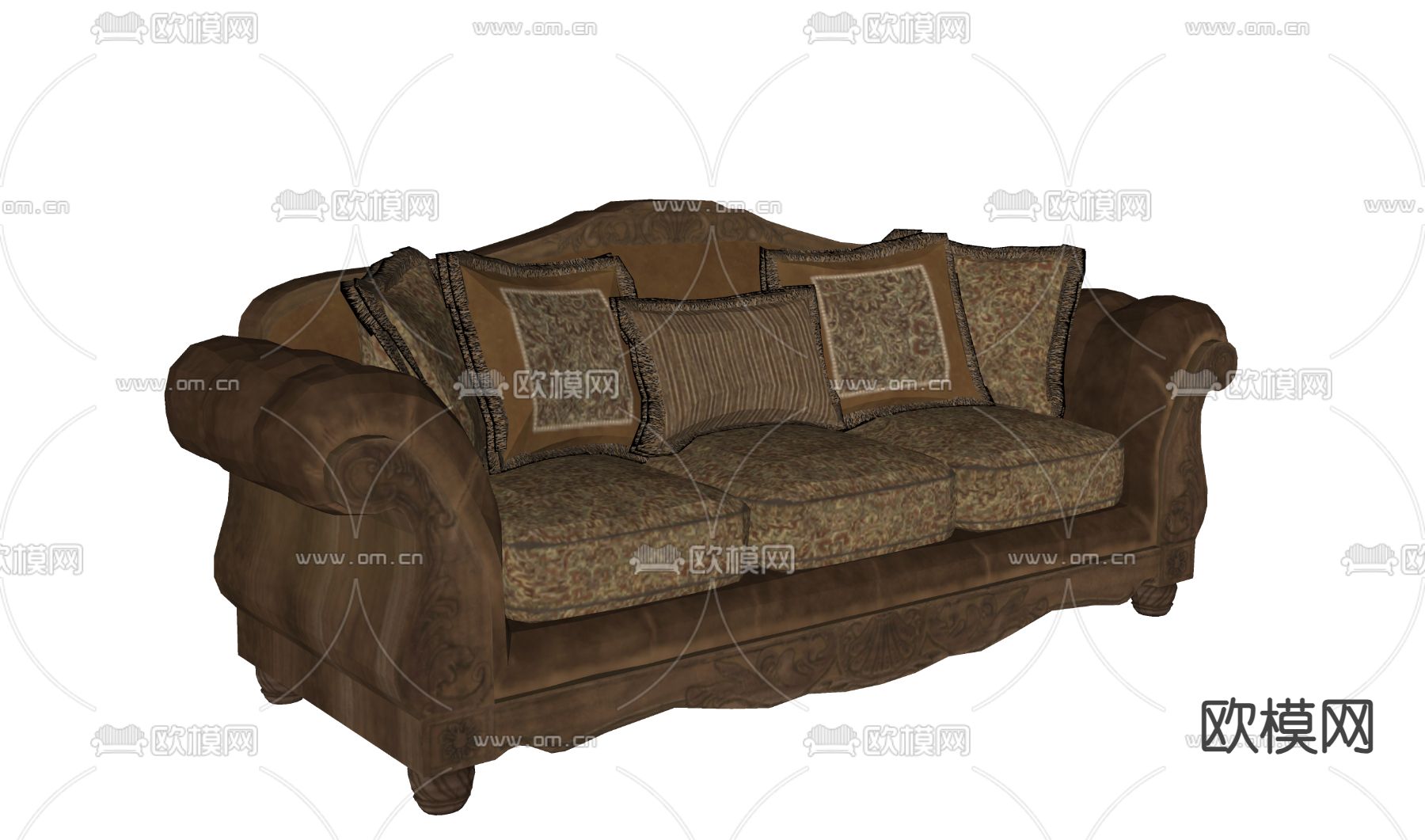 欧式多人沙发su模型下载（渲染图1）