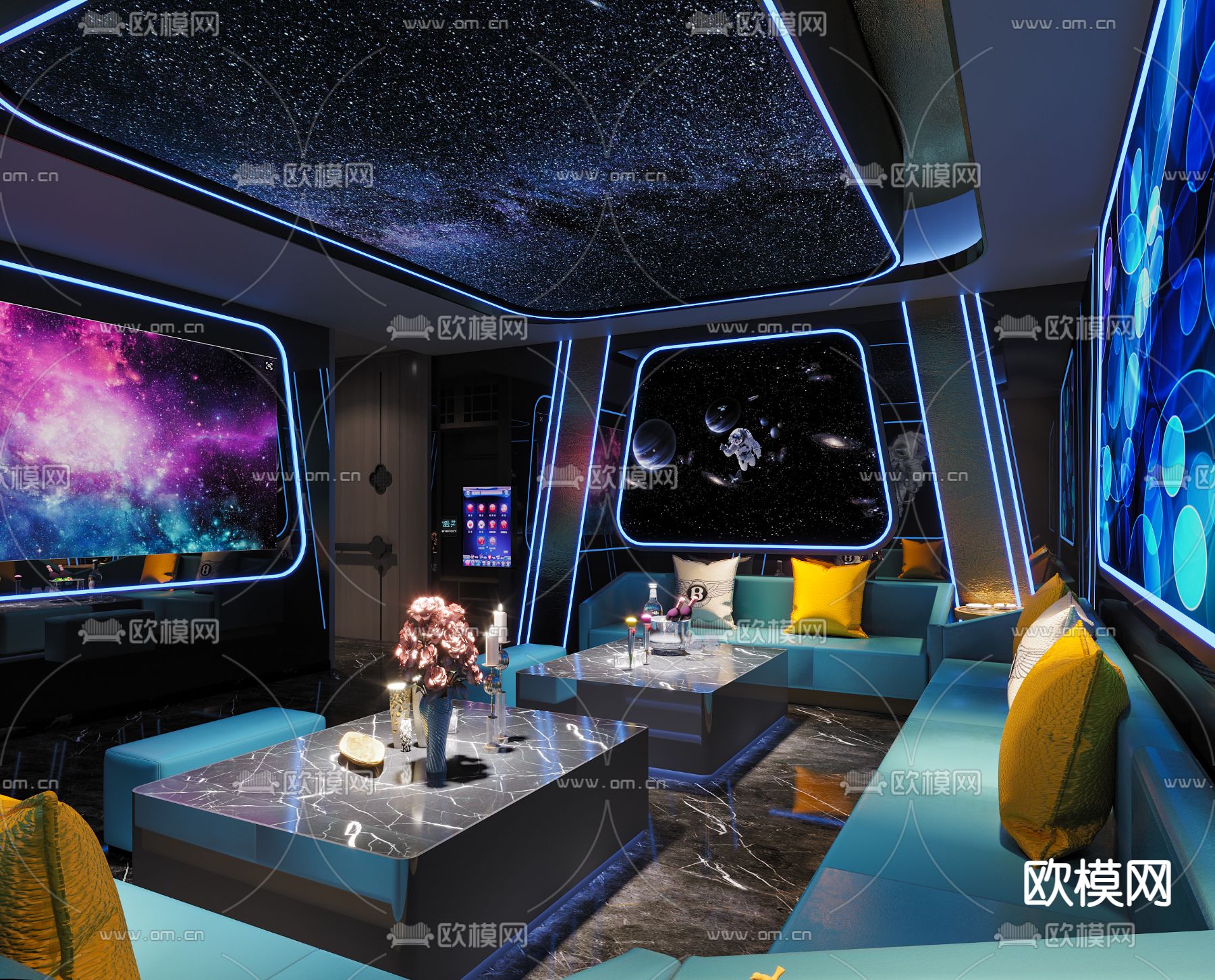 现代KTV包房3d模型下载（渲染图2）