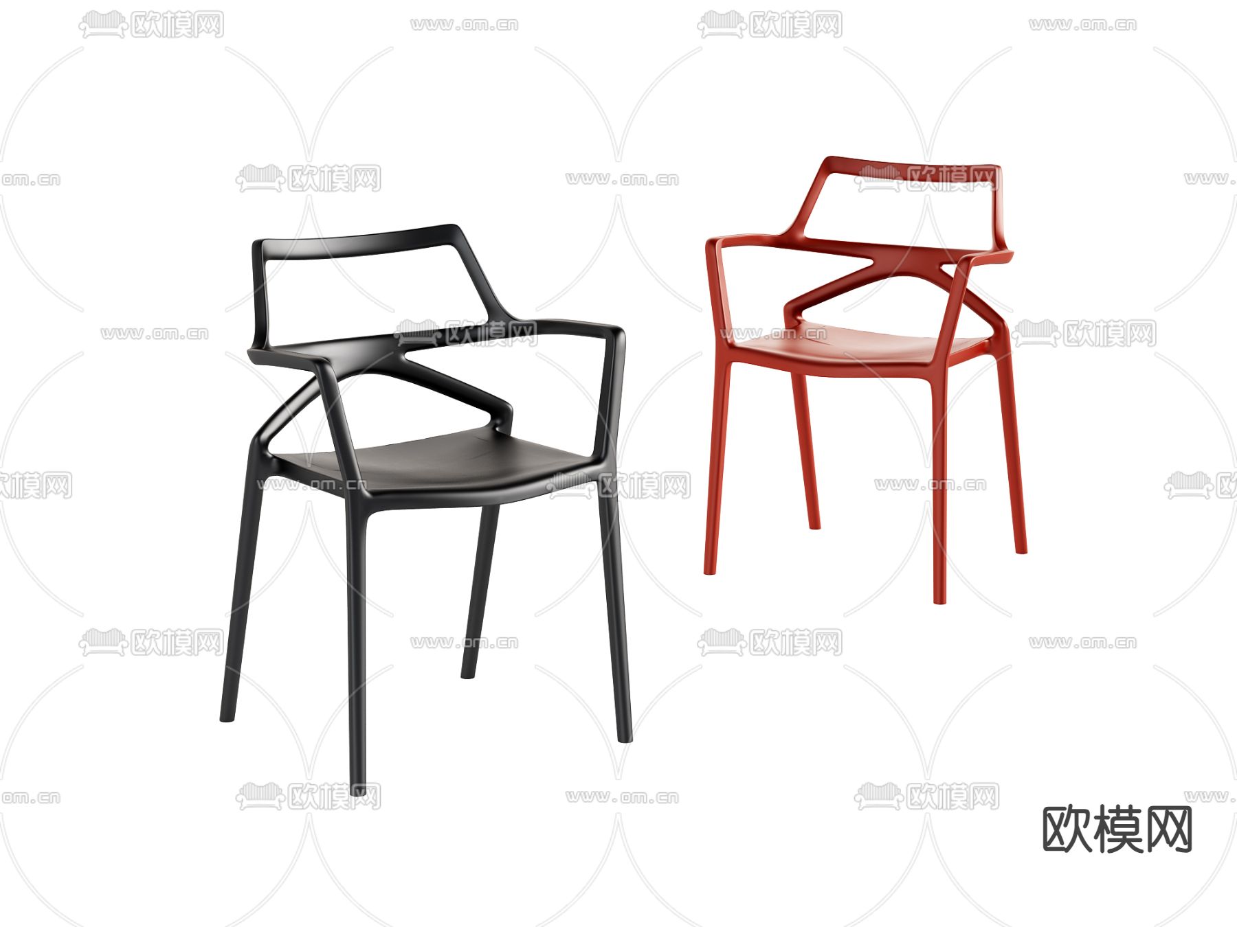 简约餐椅 椅子 铁椅3d模型下载