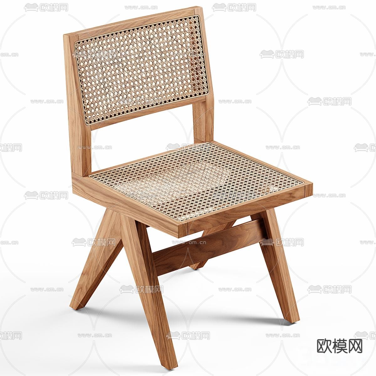 藤编椅子 餐椅3d模型下载（渲染图3）