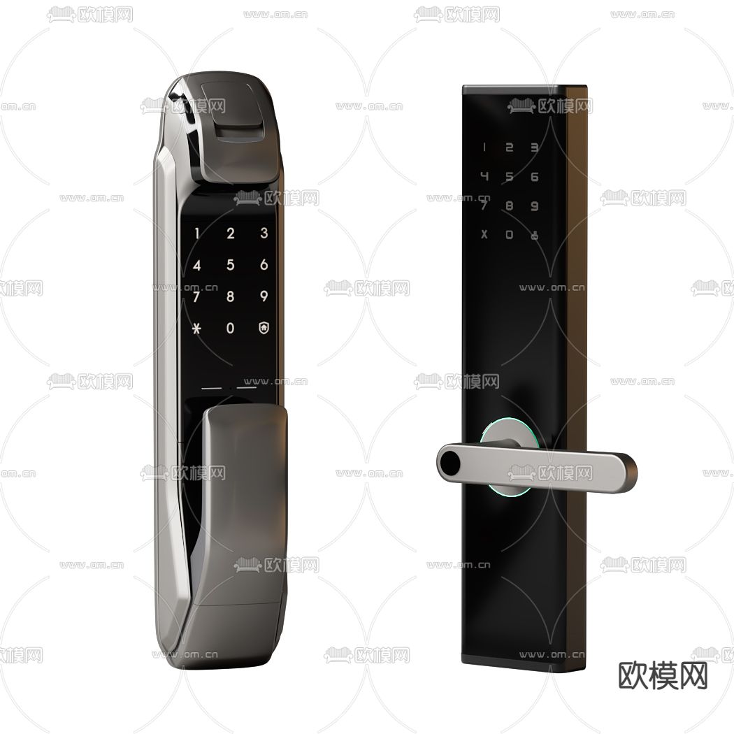 智能门把锁 电子门锁 密码门锁 指纹门锁3d模型下载