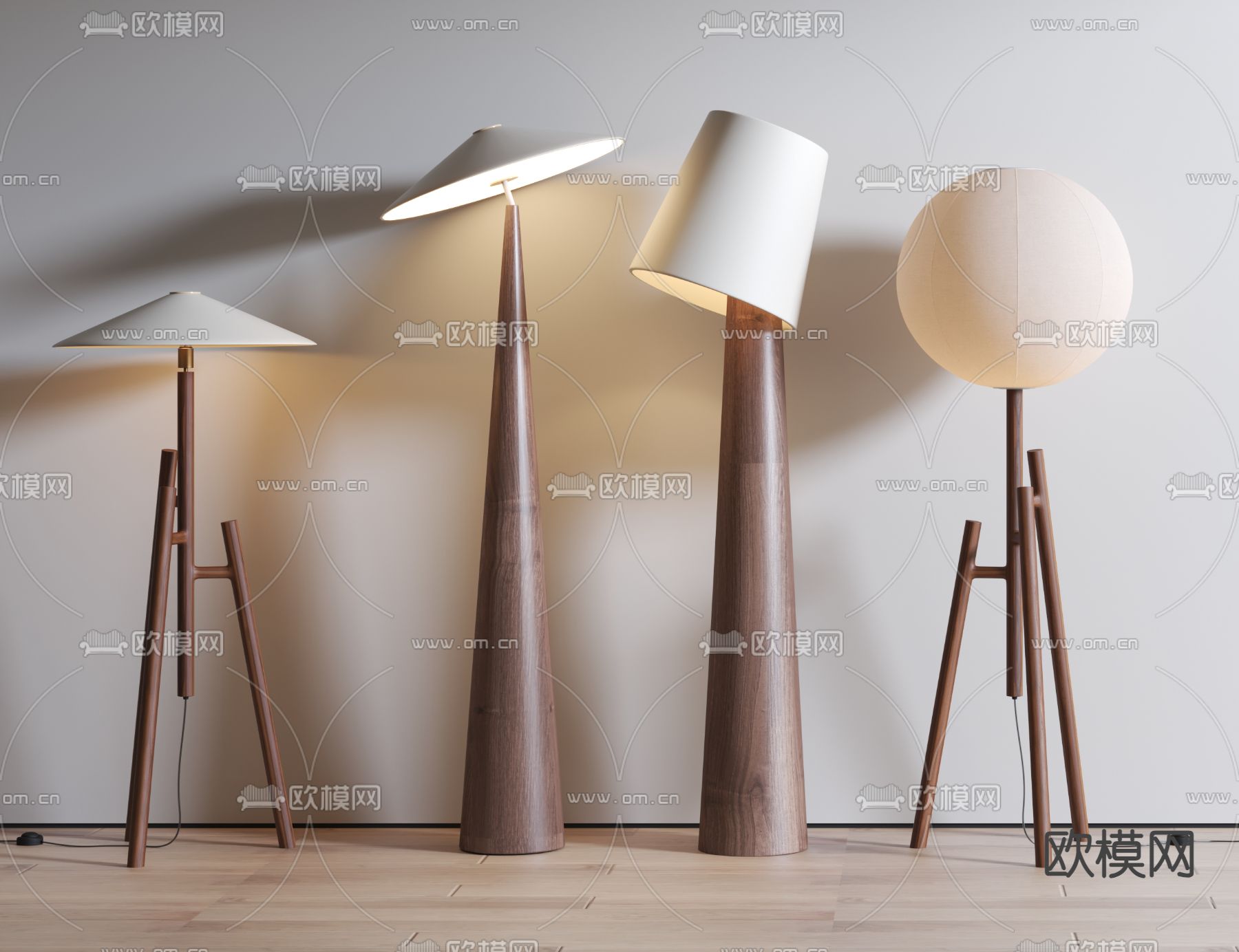 侘寂落地灯 艺术灯3d模型下载