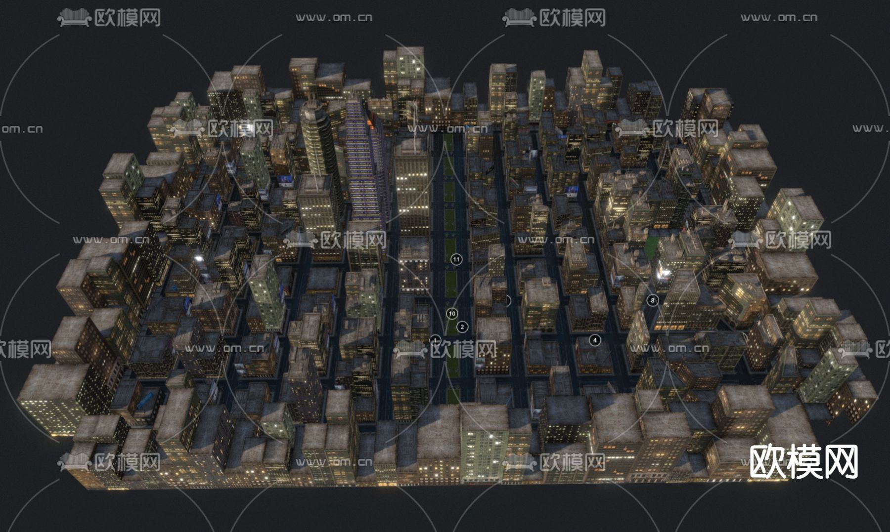 城市简模规划 城市建筑su模型下载（渲染图2）