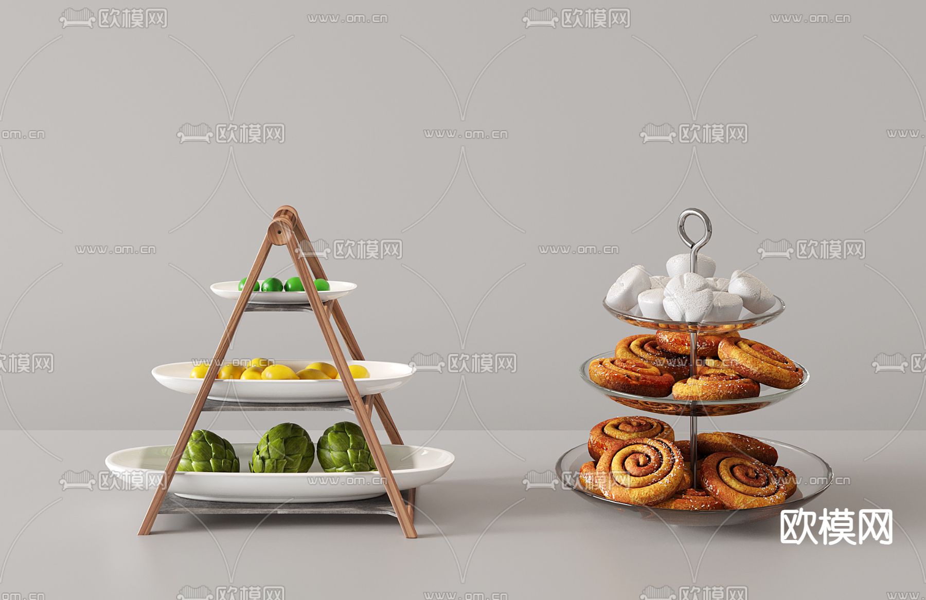 餐具 食物 水果 面包su模型下载（渲染图2）