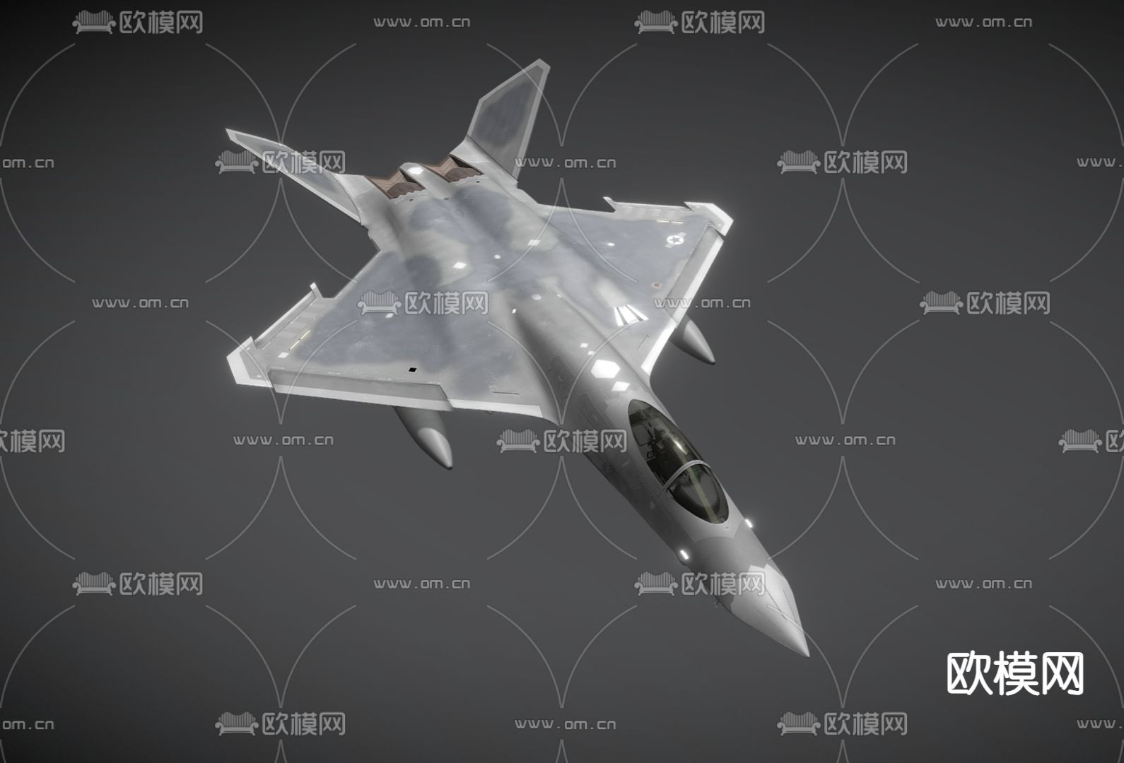 现代战斗机 隐形飞机 歼击机su模型下载（渲染图2）