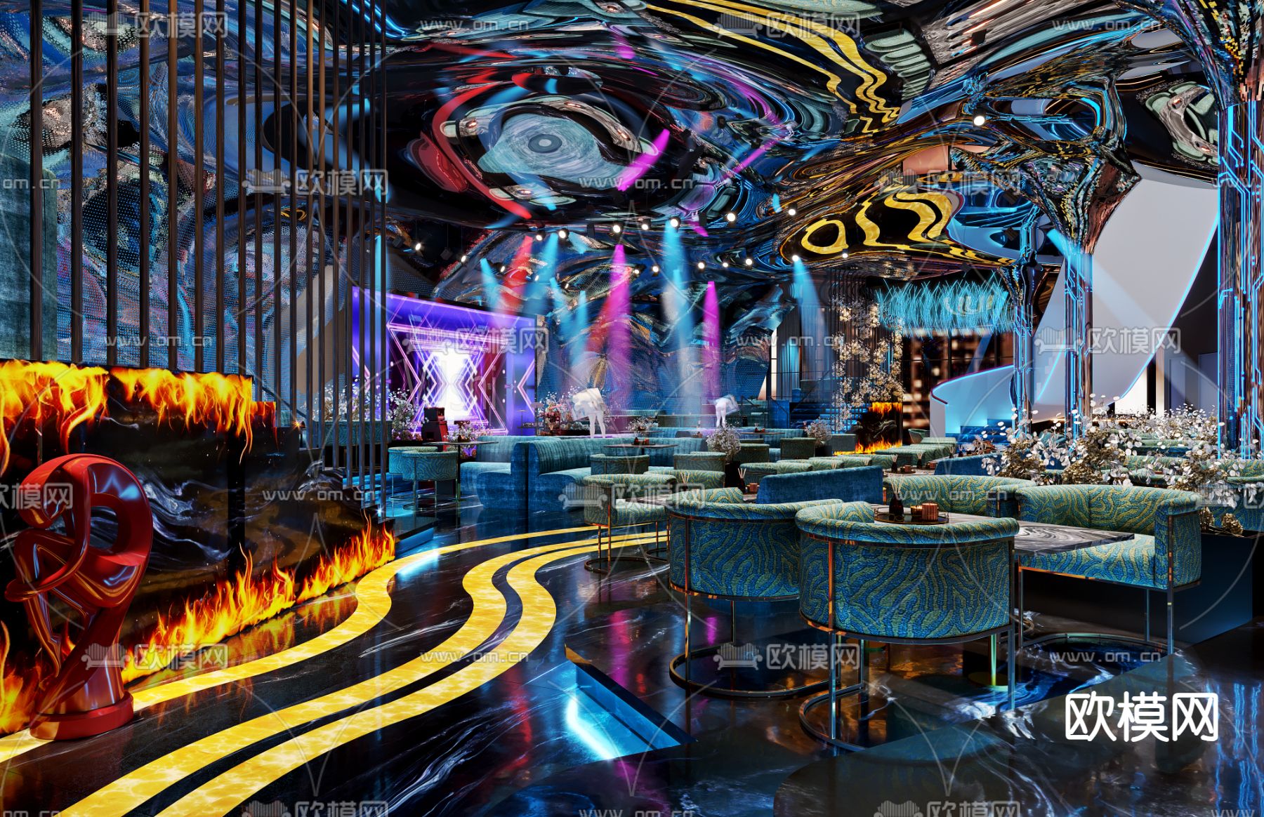 轻奢酒吧 慢摇吧3d模型下载