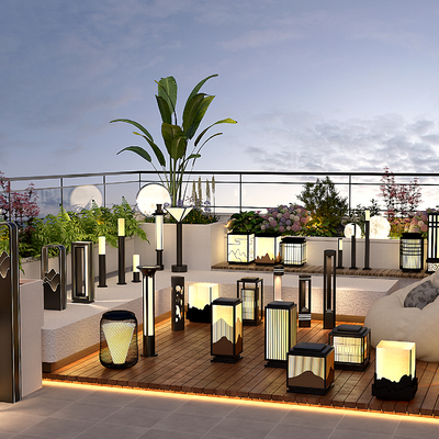  景观灯 户外灯 地灯su模型 