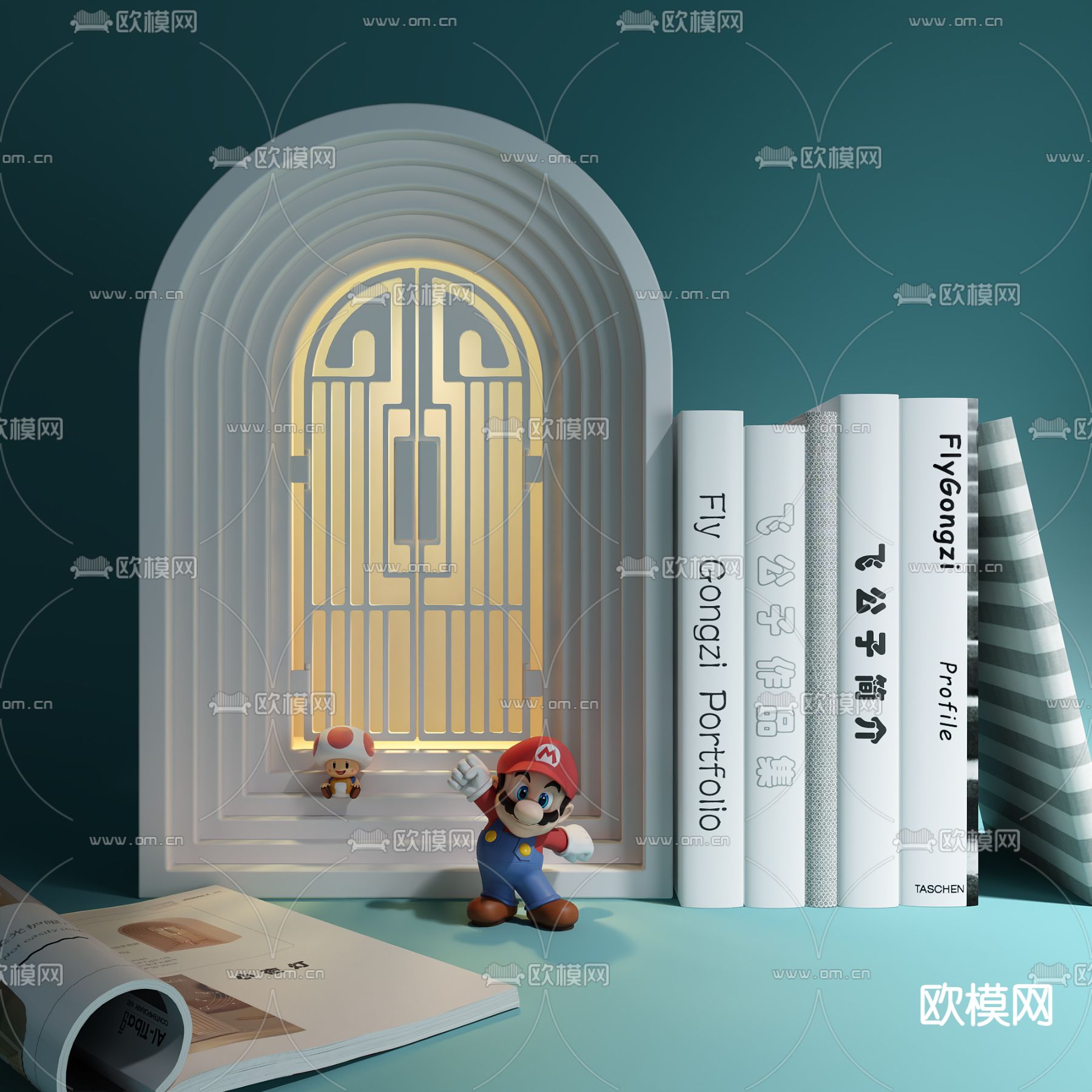 超级玛丽小夜灯3d模型下载（渲染图1）