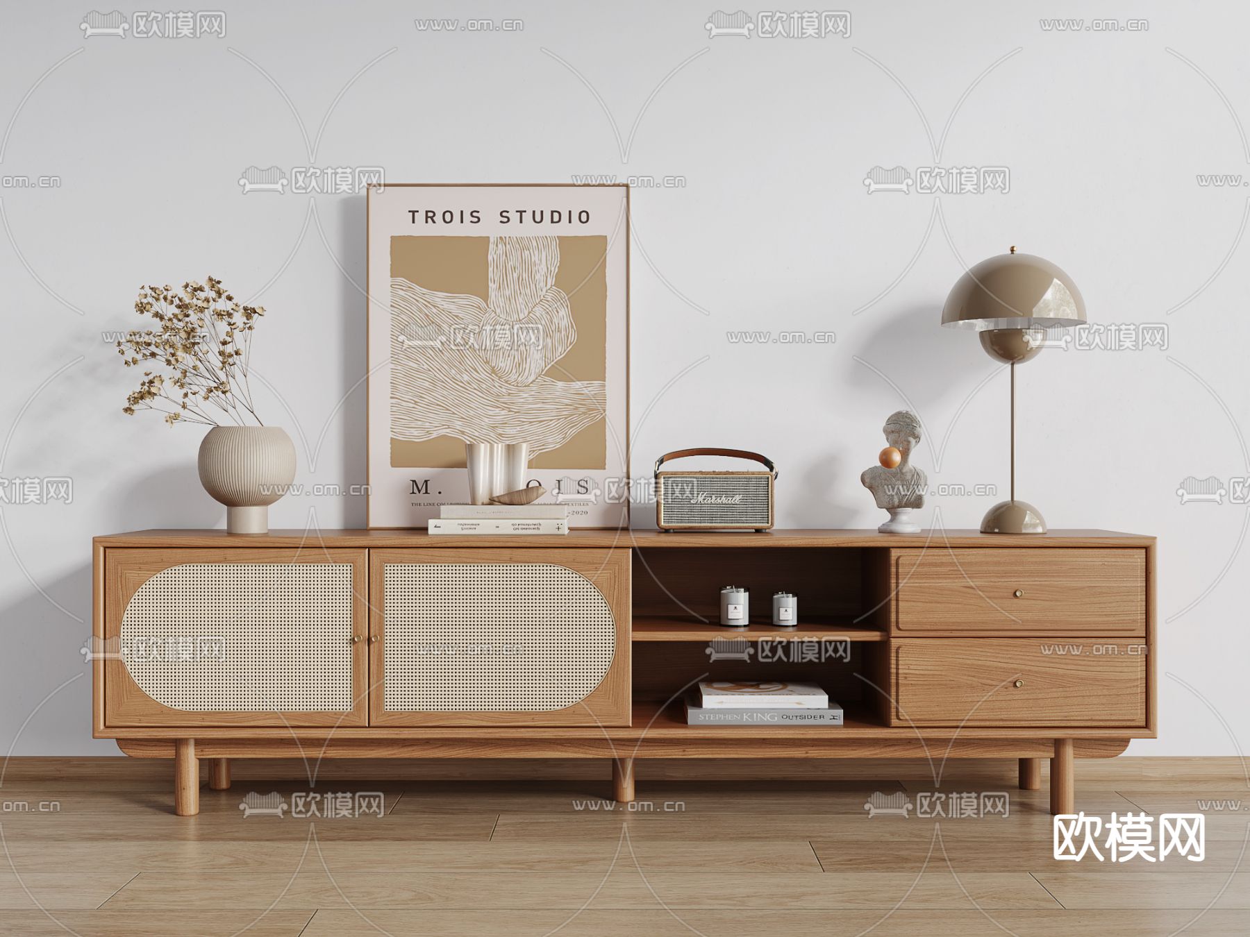 北欧电视柜3d模型下载