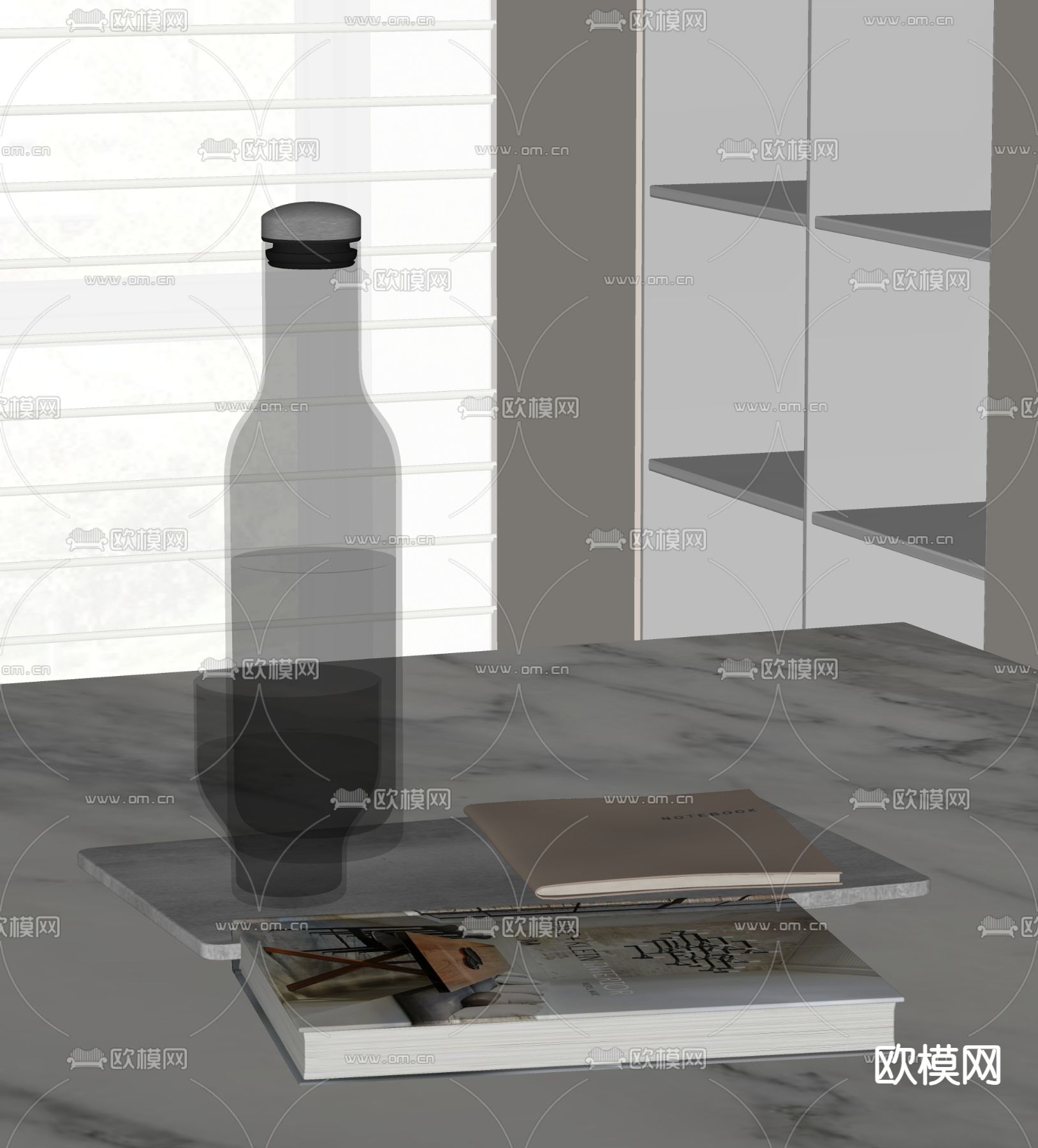 水杯 酒杯 笔记本su模型下载（渲染图1）