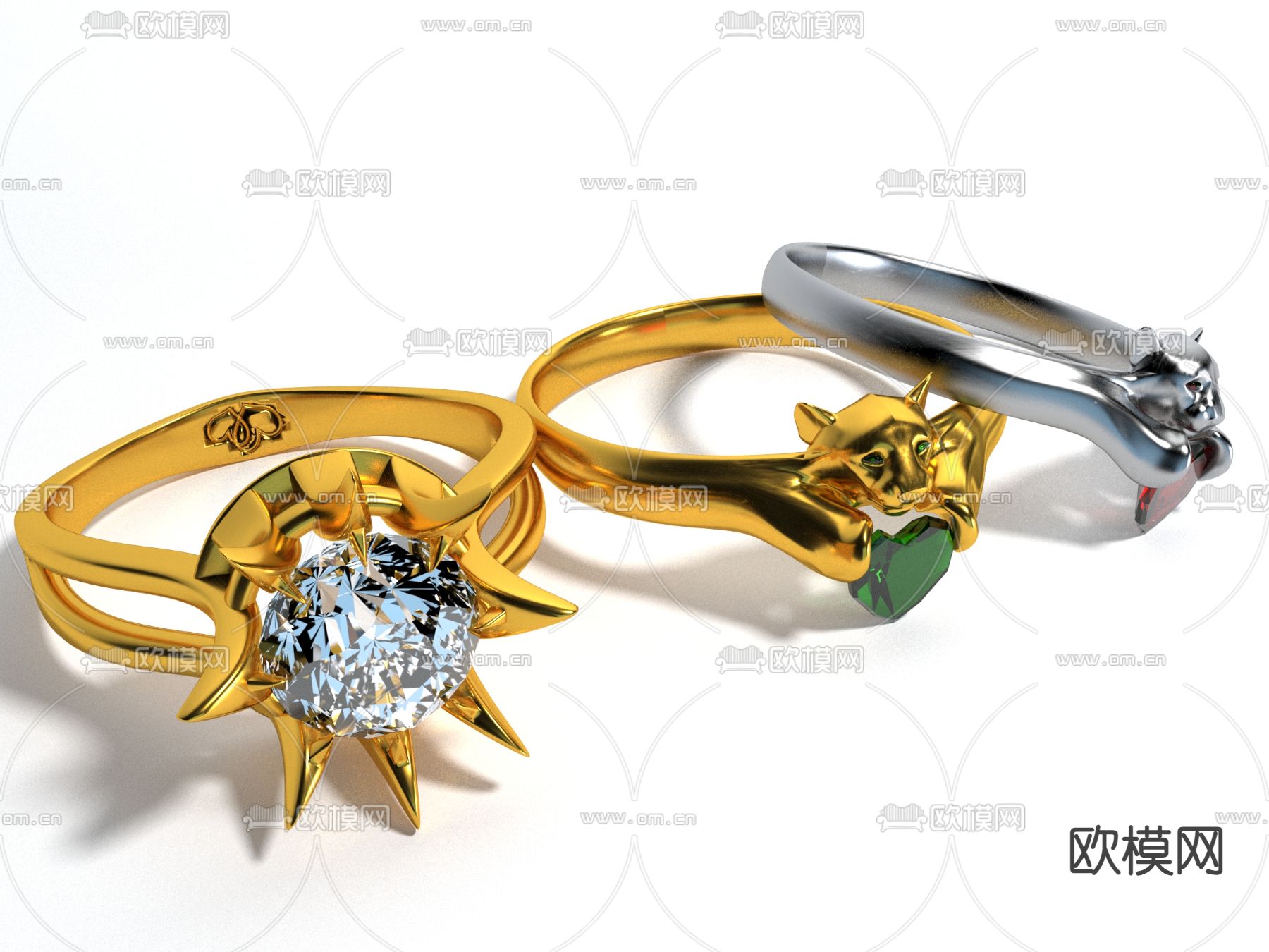 珠宝首饰 戒指3d模型下载
