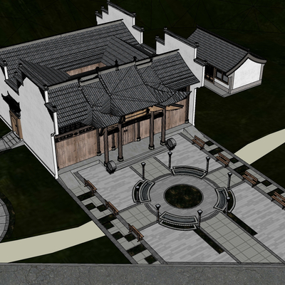  古建筑su模型 