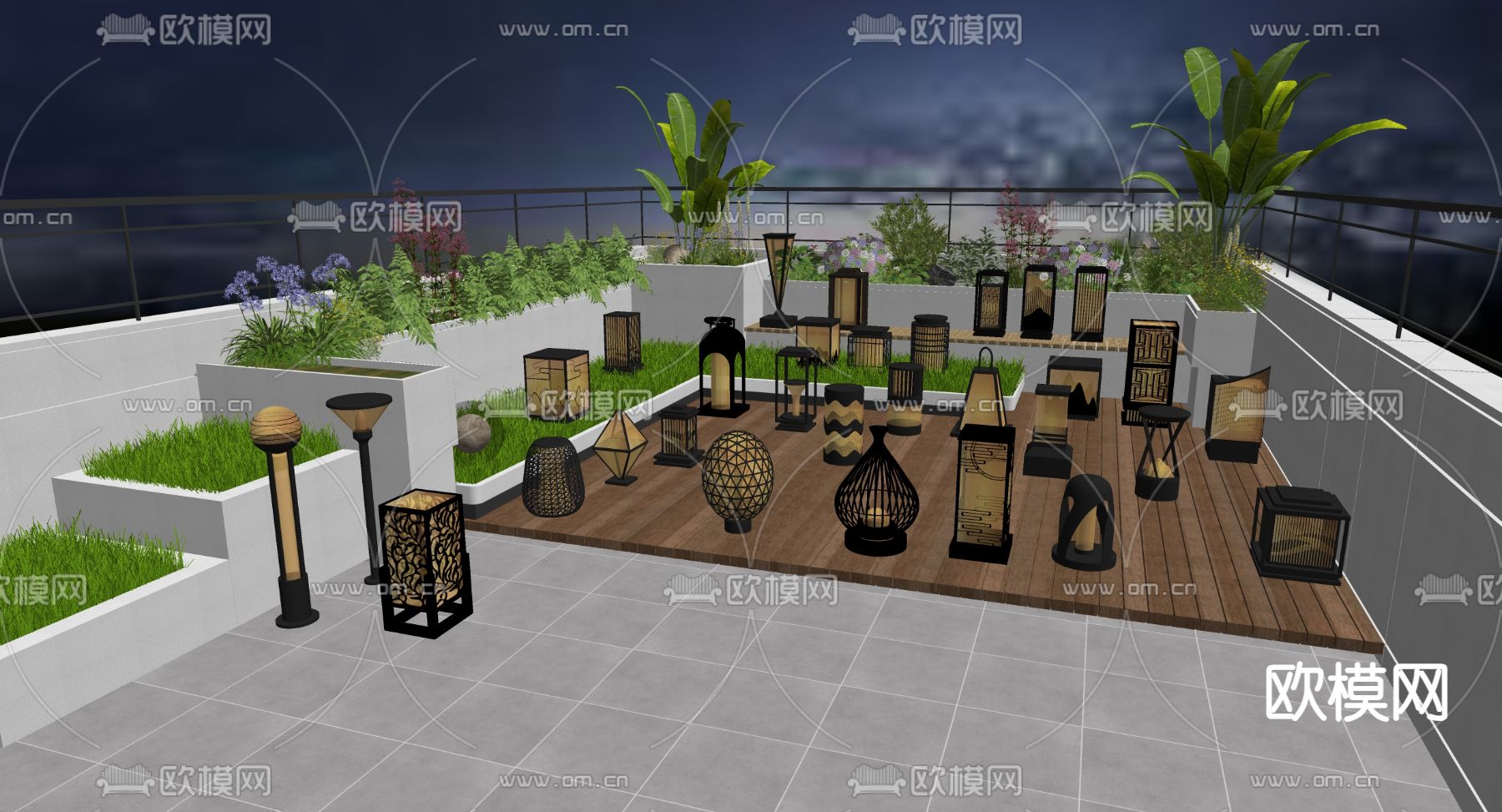 景观灯 户外灯 草坪灯su模型下载（渲染图1）