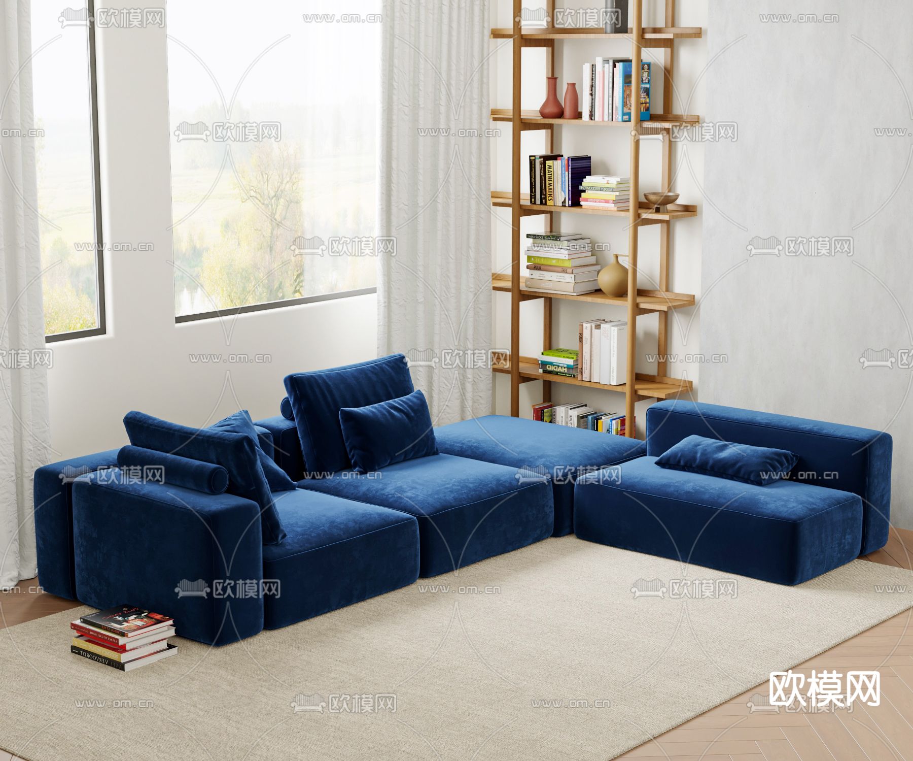 Baxter 多人沙发 转角沙发3d模型下载