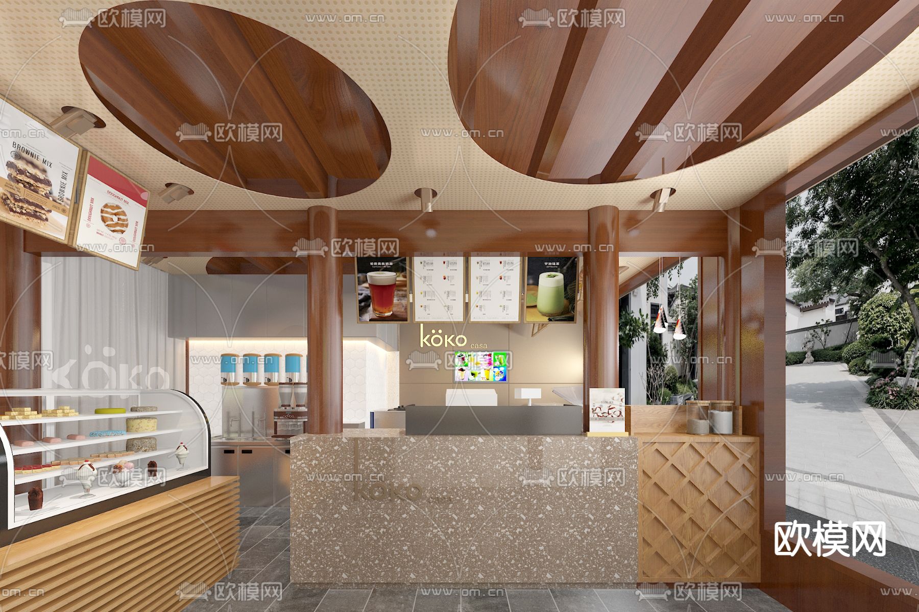 现代面包店 甜品店3d模型下载