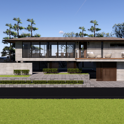  山地民宿 酒店su模型 