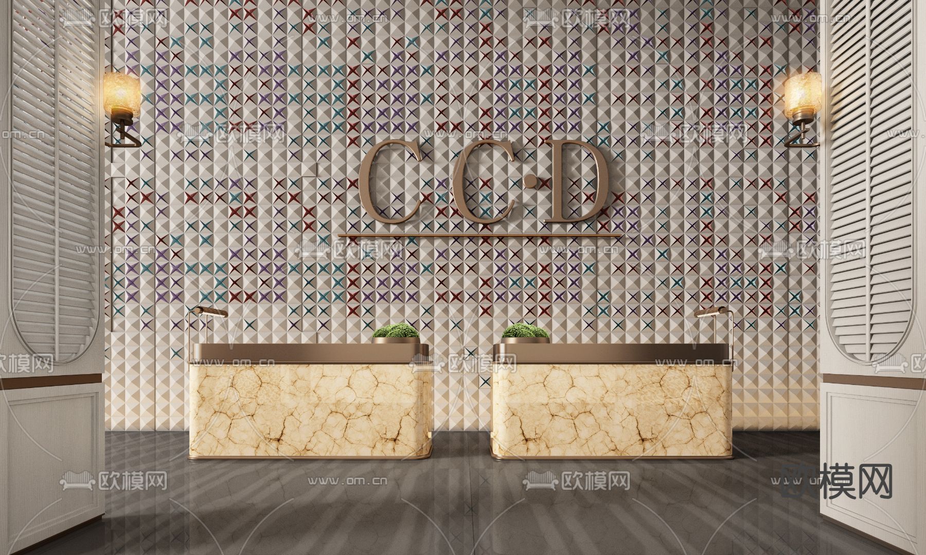 CCD 前台 接待台 服务台3d模型下载