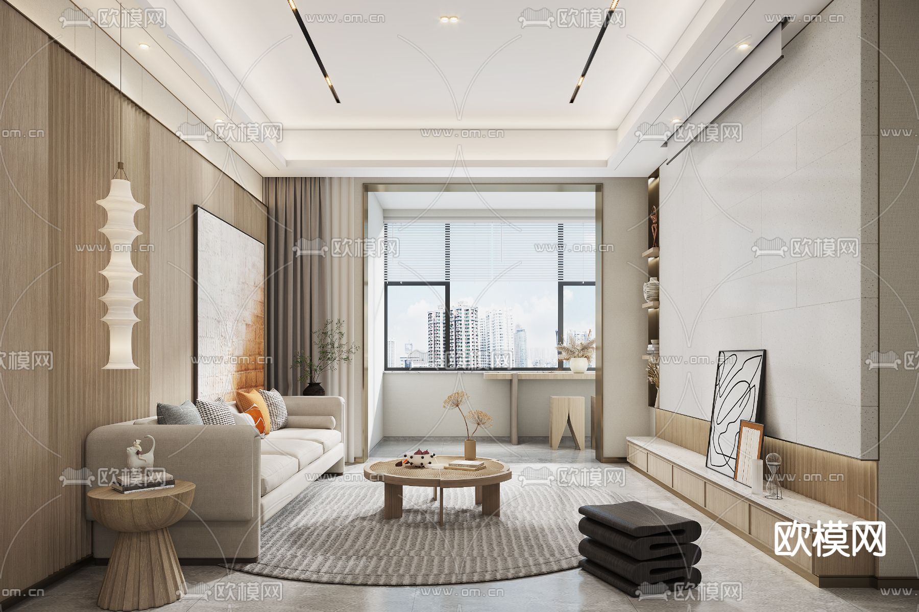 日式客餐厅3d模型下载（渲染图3）