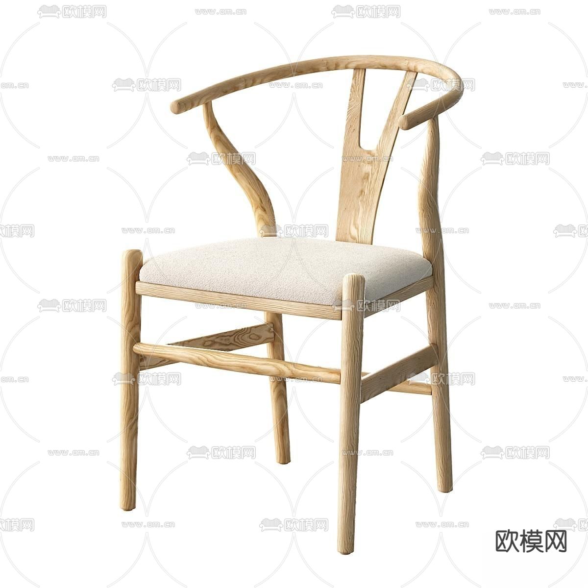 新中式餐椅su模型下载（渲染图2）