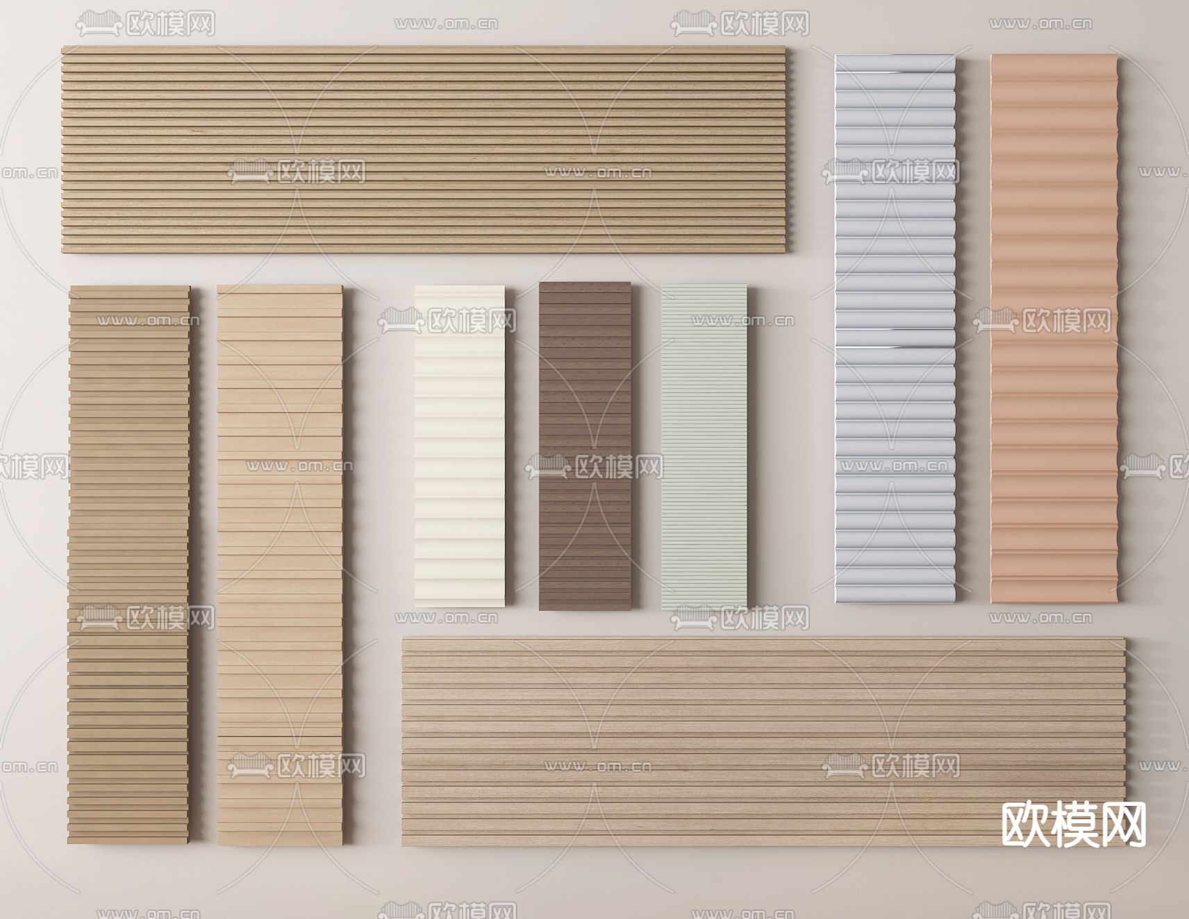 现代护墙板su模型下载（渲染图2）