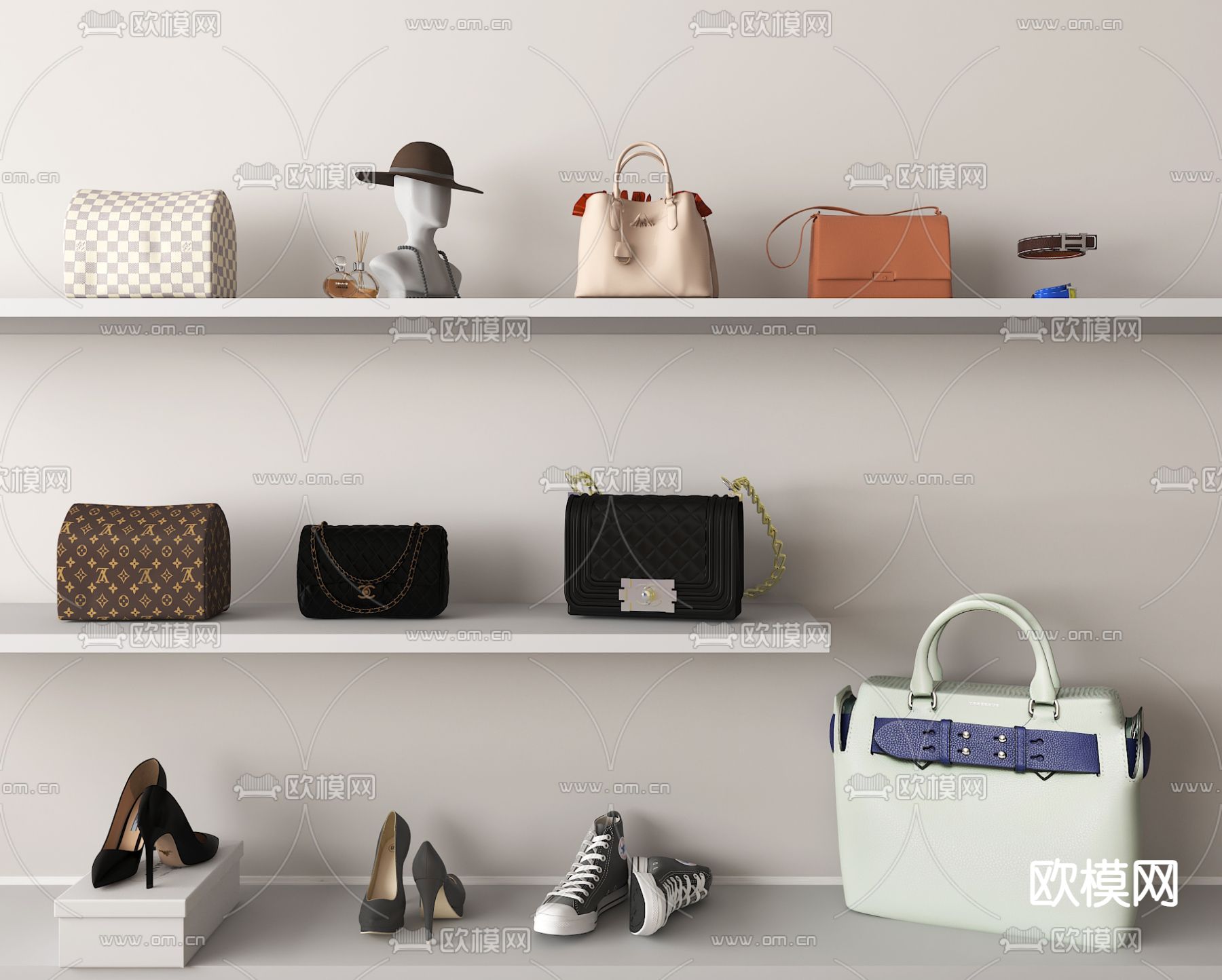 女士包包 挎包 手提包3d模型下载