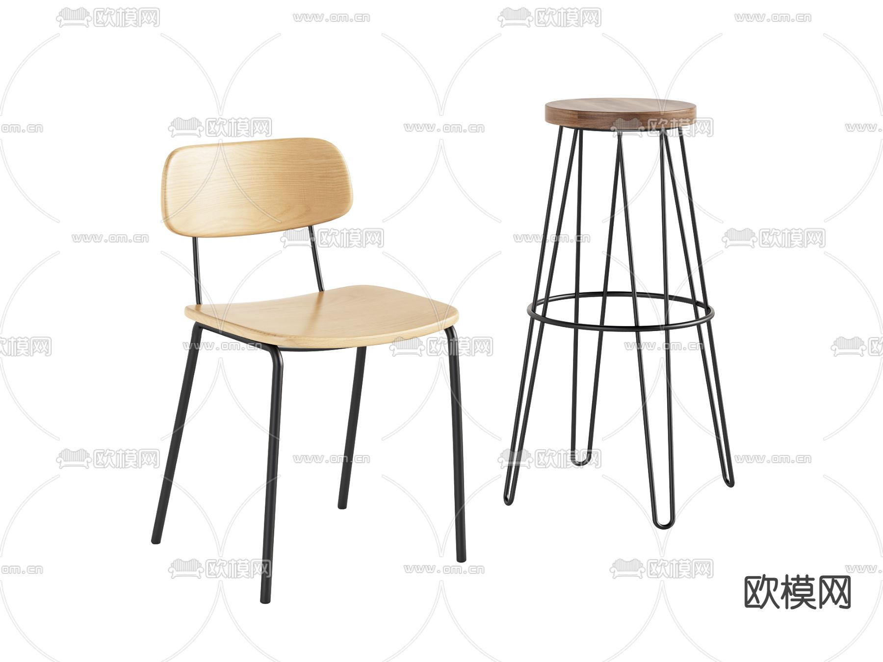 简约椅子 餐椅 吧椅3d模型下载