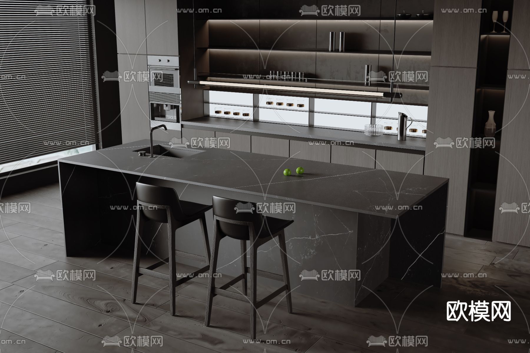吧台 中岛台3d模型下载