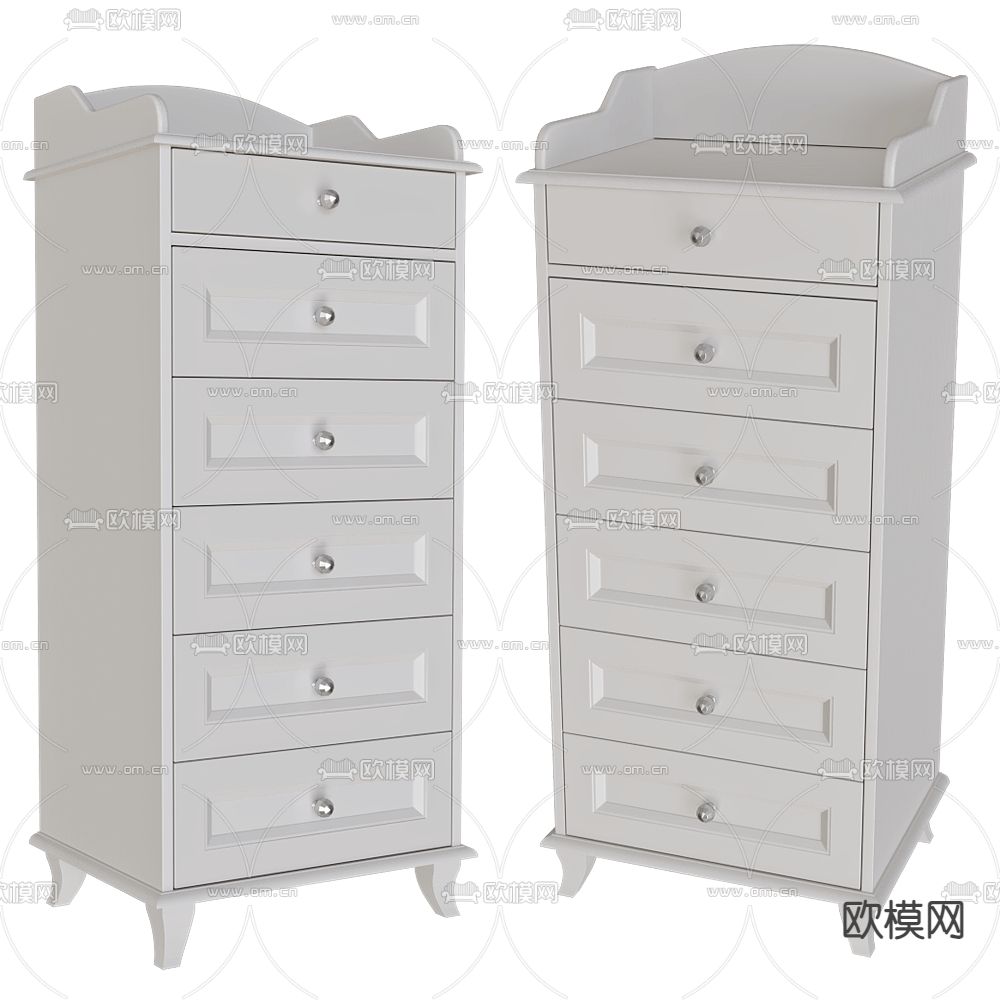 Bami 韩式斗柜 六斗柜3d模型下载