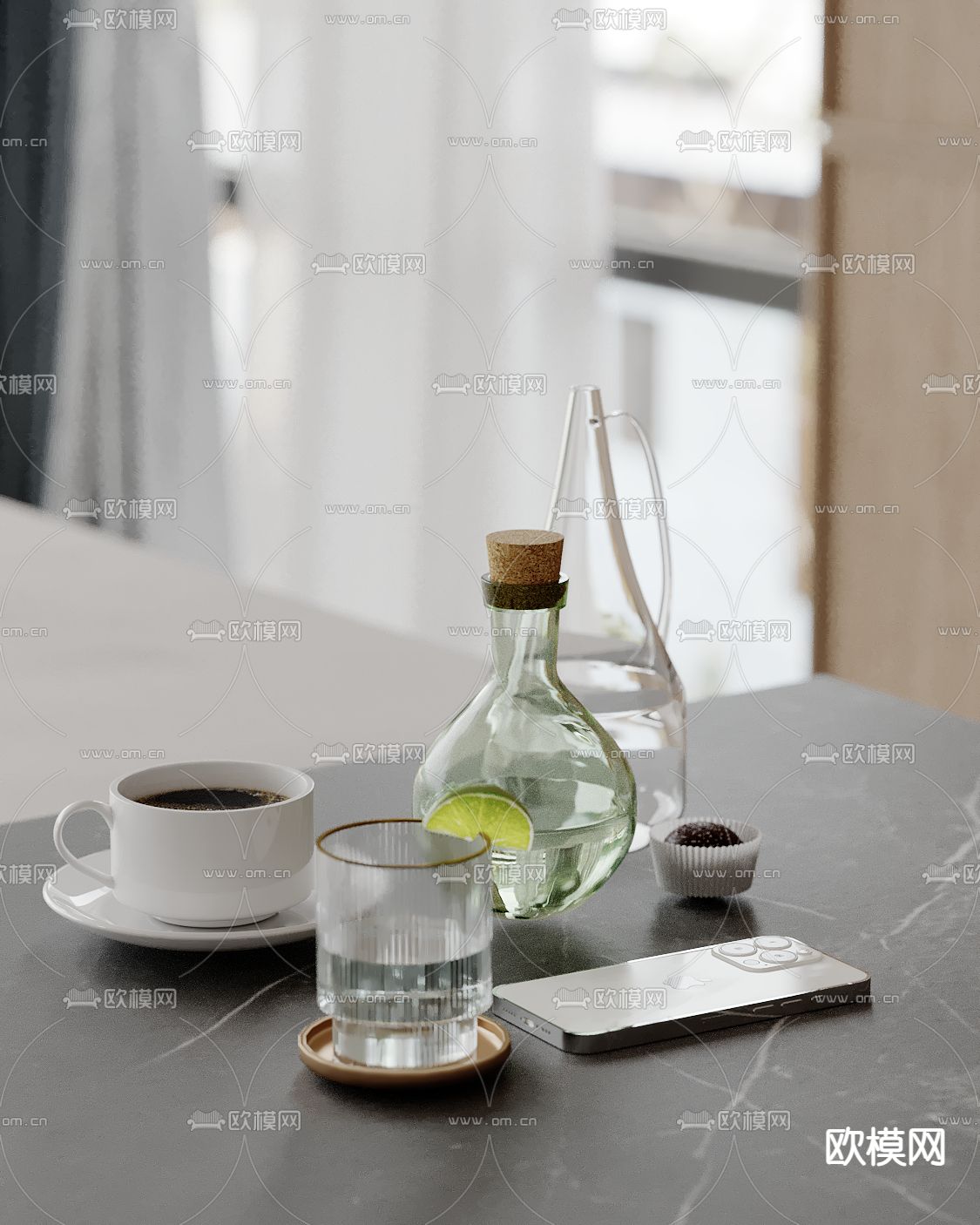 摆件 杯具 咖啡 水杯su模型下载（渲染图2）