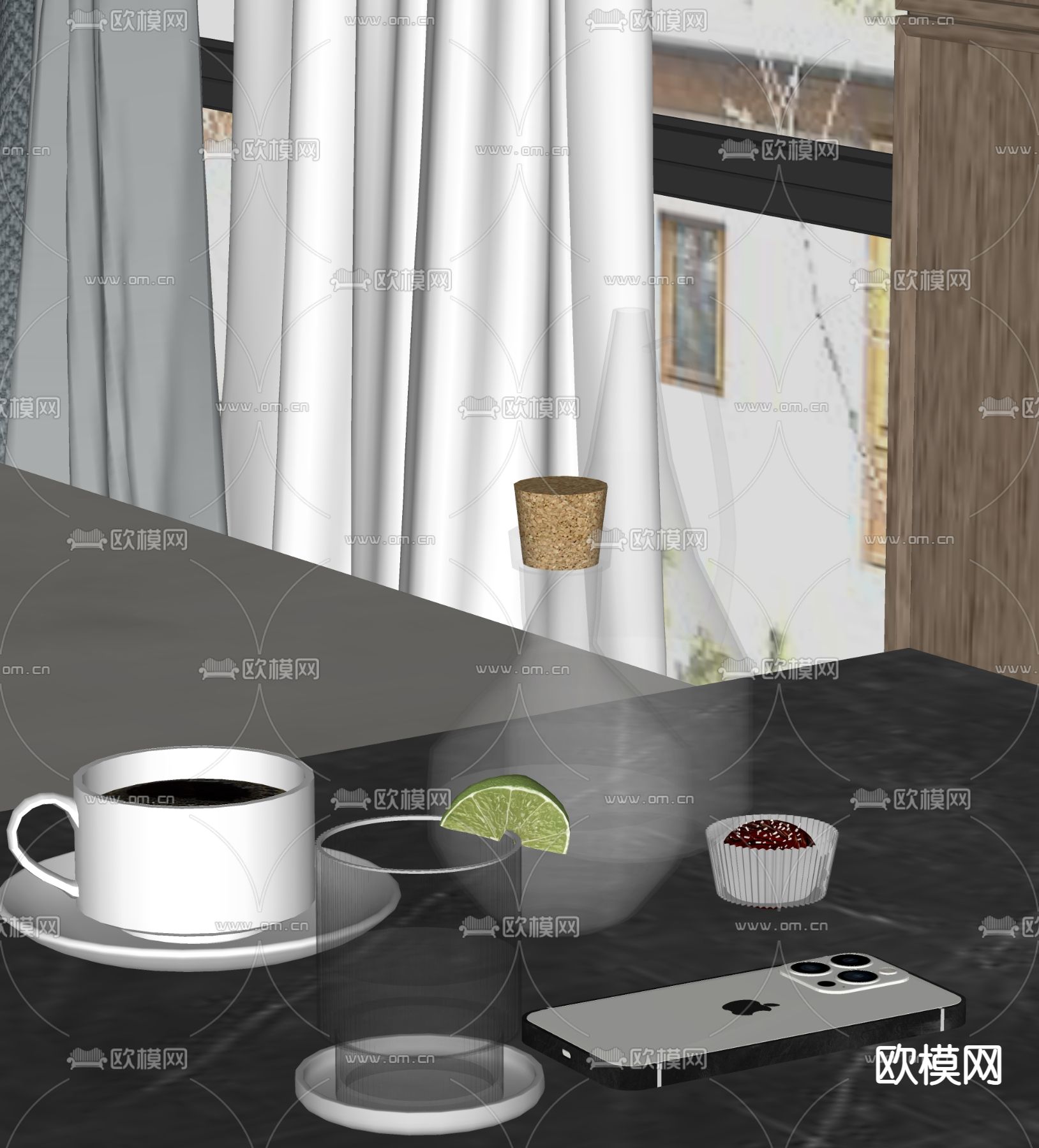 摆件 杯具 咖啡 水杯su模型下载（渲染图1）