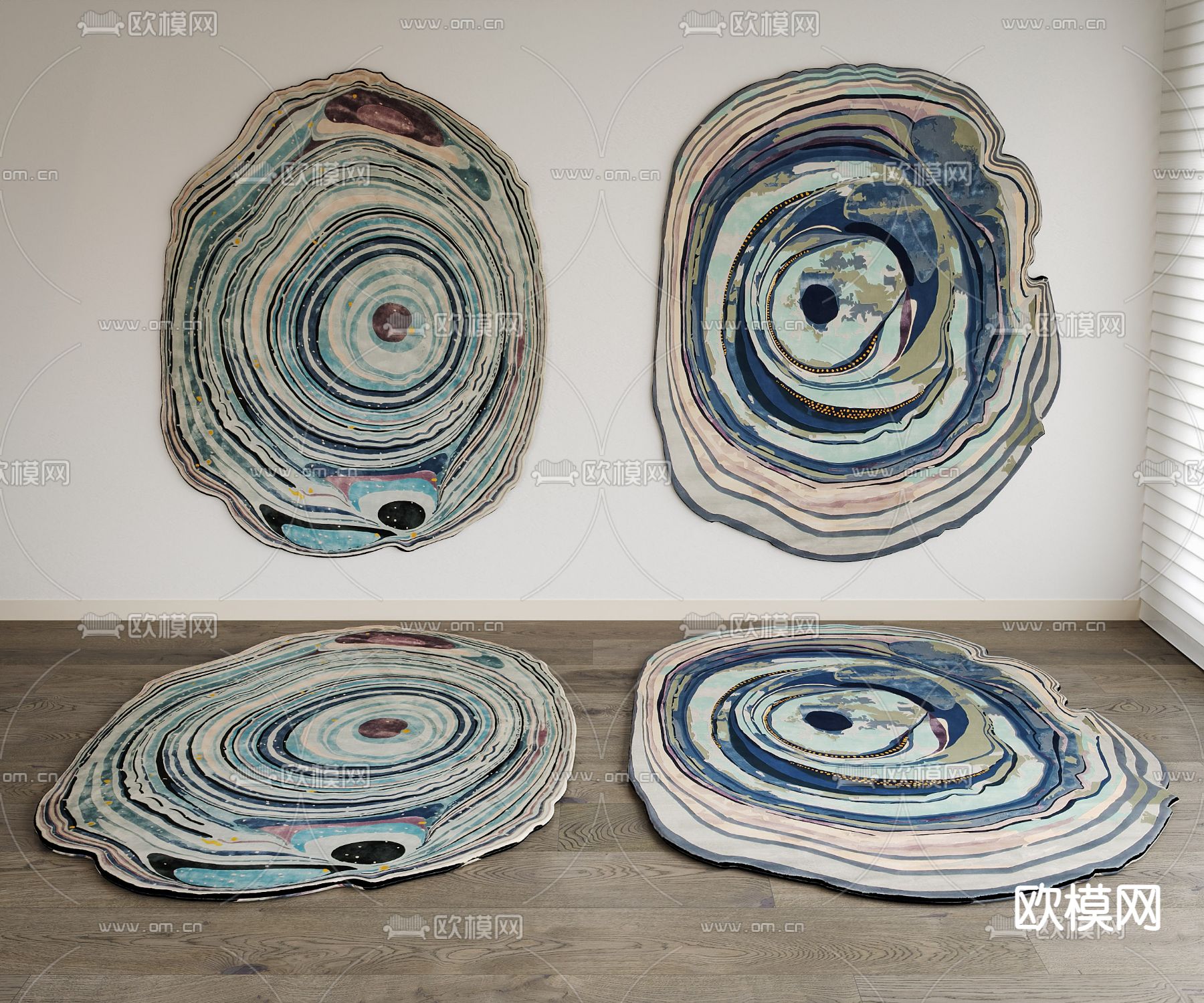 中古风地毯su模型下载（渲染图2）